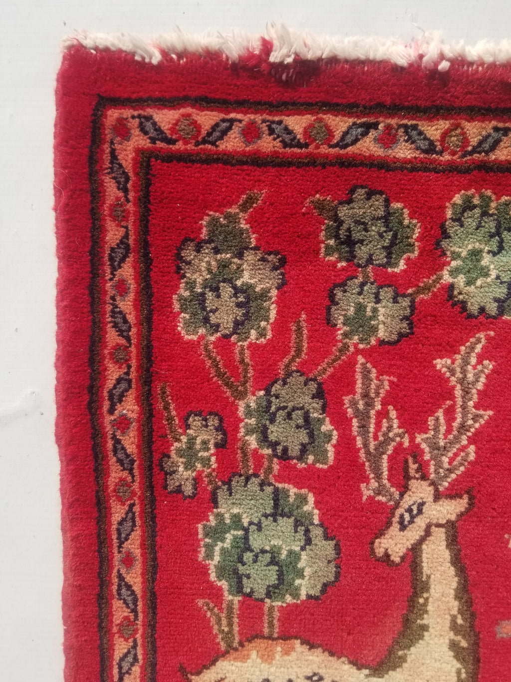 Distressed Antique Traditional Handmade Hamadan Wool Multicolor Rug 83x52cm