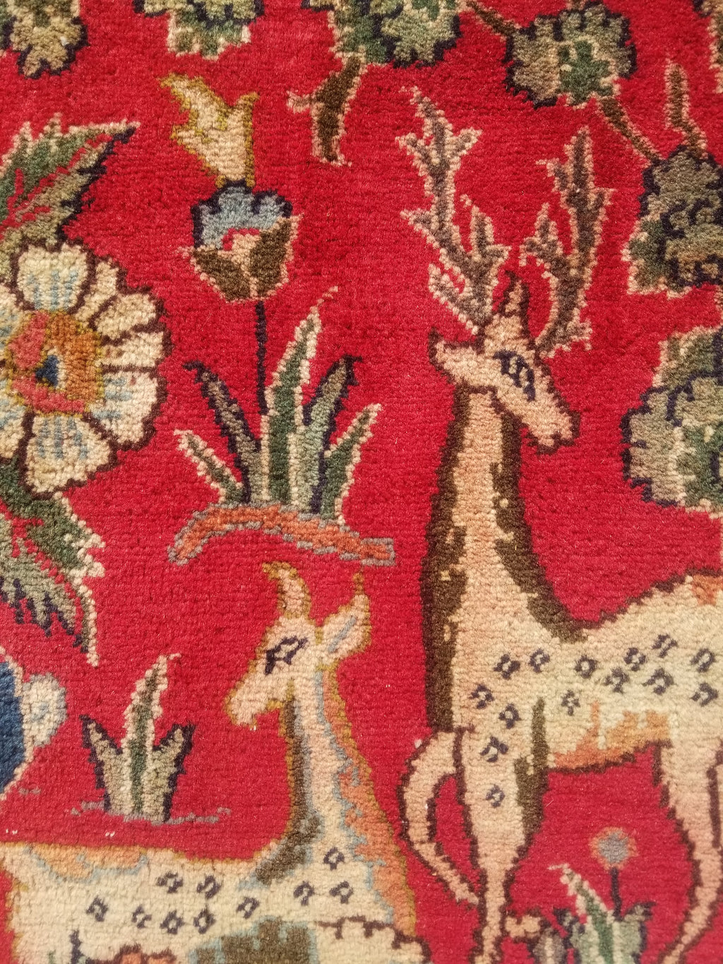 Distressed Antique Traditional Handmade Hamadan Wool Multicolor Rug 83x52cm