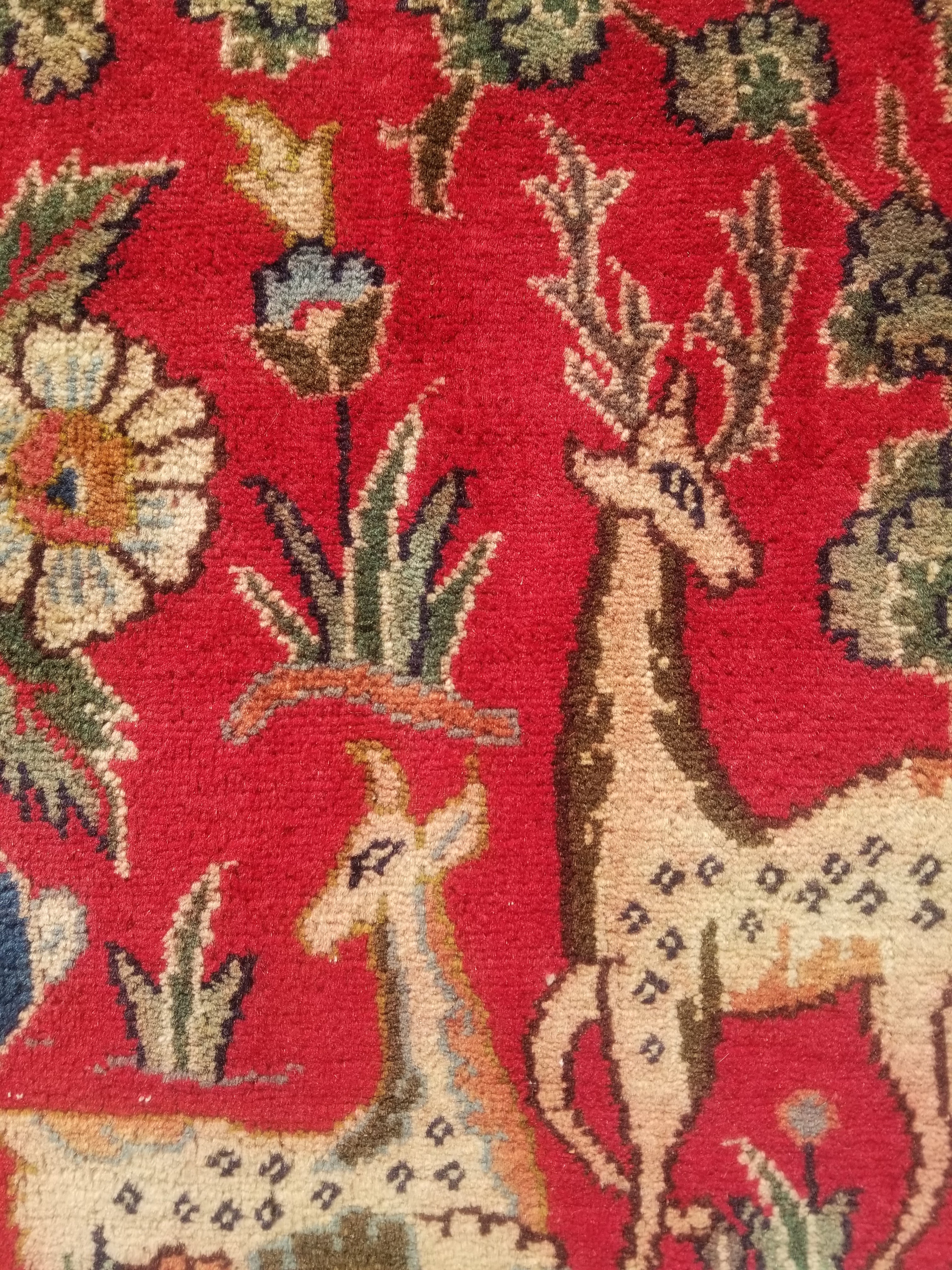 Distressed Antique Traditional Handmade Hamadan Wool Multicolor Rug 83x52cm