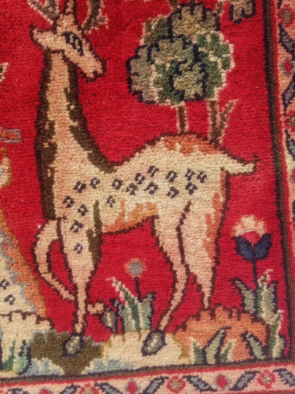 Distressed Antique Traditional Handmade Hamadan Wool Multicolor Rug 83x52cm