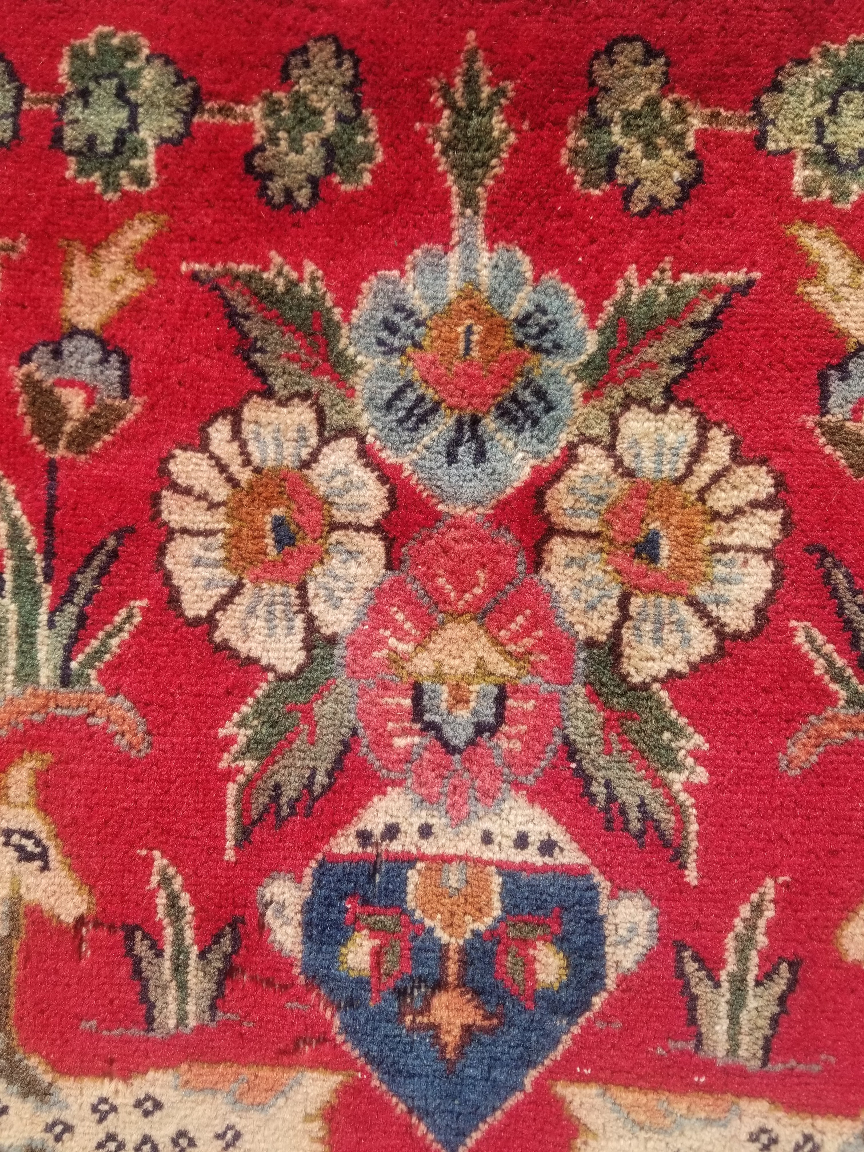 Distressed Antique Traditional Handmade Hamadan Wool Multicolor Rug 83x52cm
