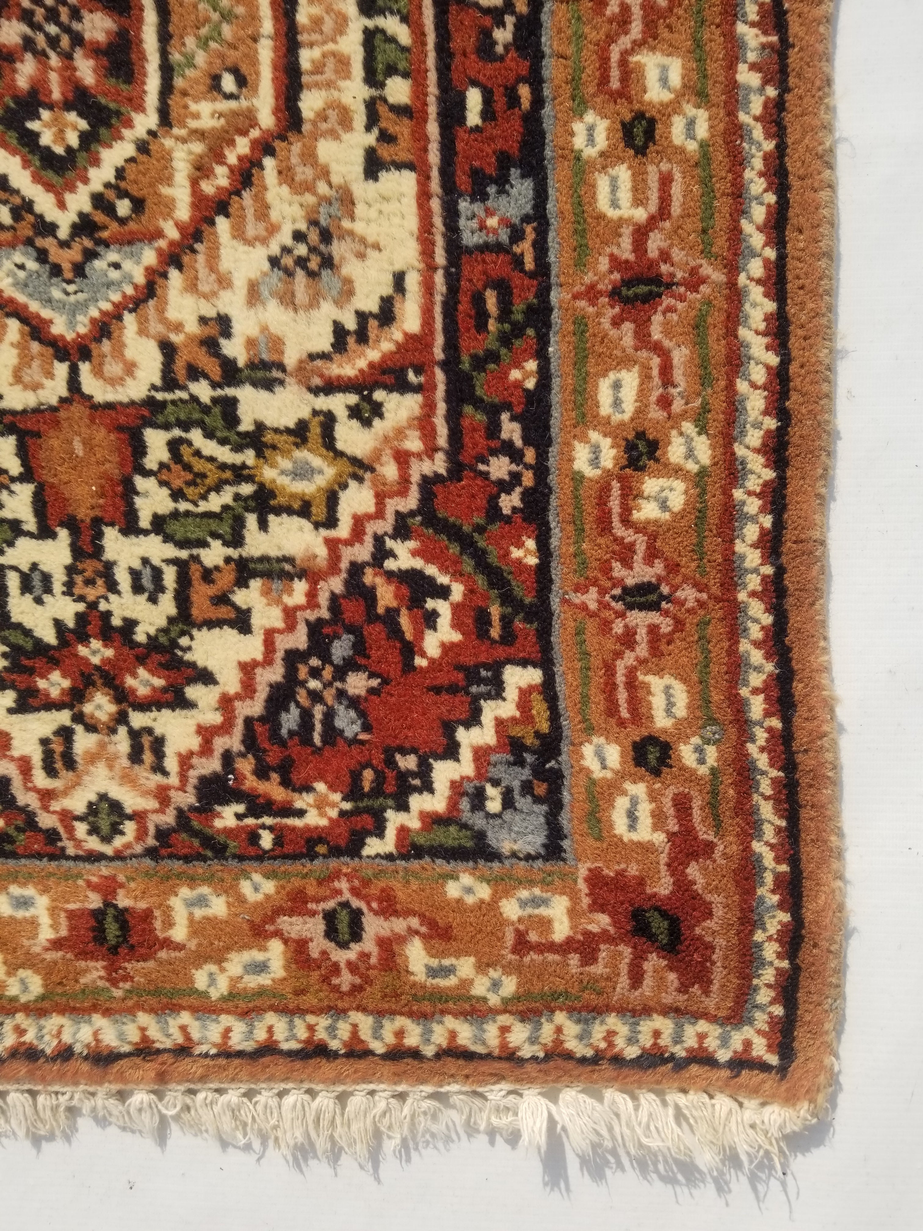Vintage Traditional Handmade Oriental Wool Multicolor Rug 88x62cm