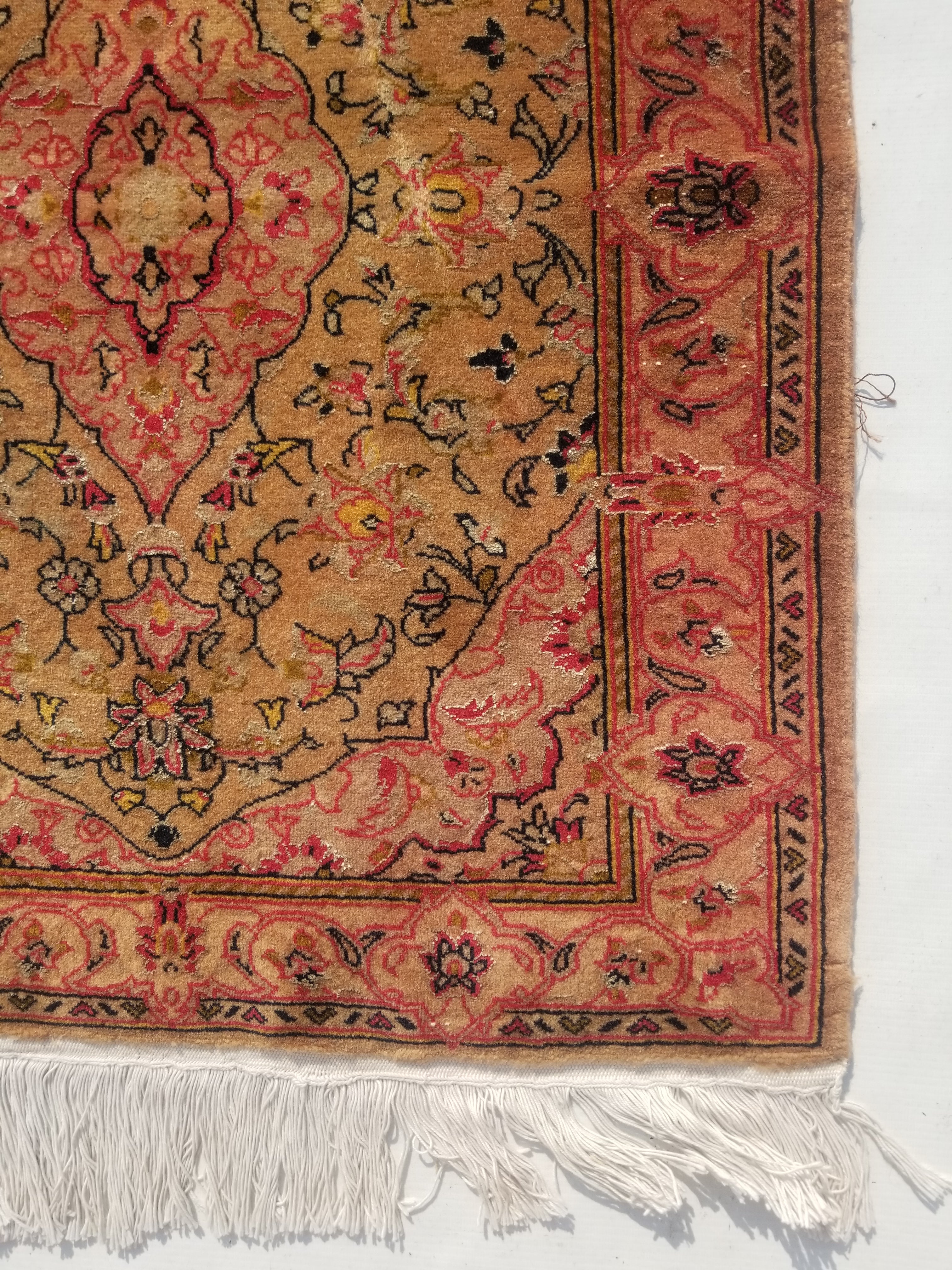 Vintage Traditional Handmade Oriental Wool Multicolor Rug 79x62cm