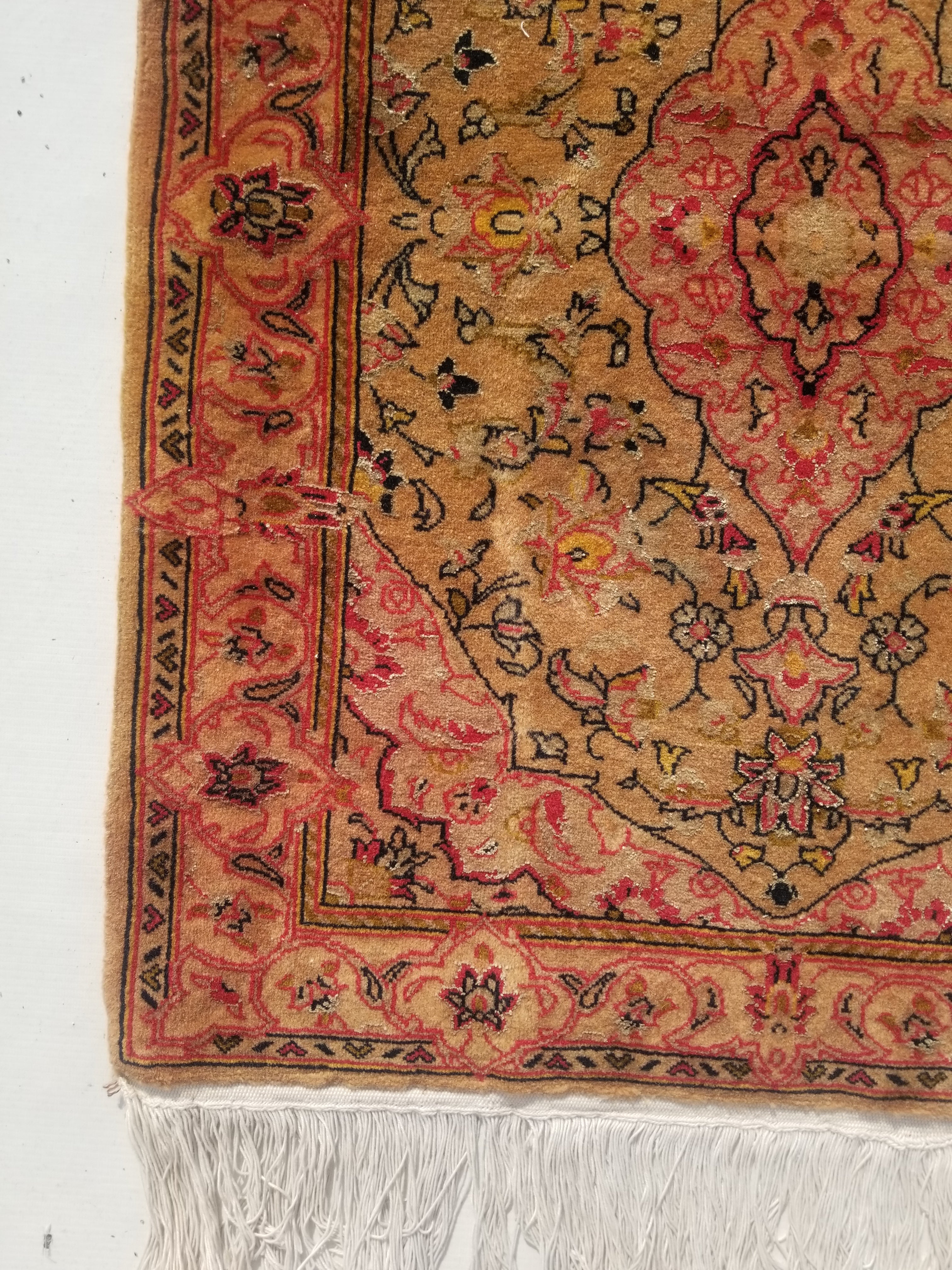 Vintage Traditional Handmade Oriental Wool Multicolor Rug 79x62cm