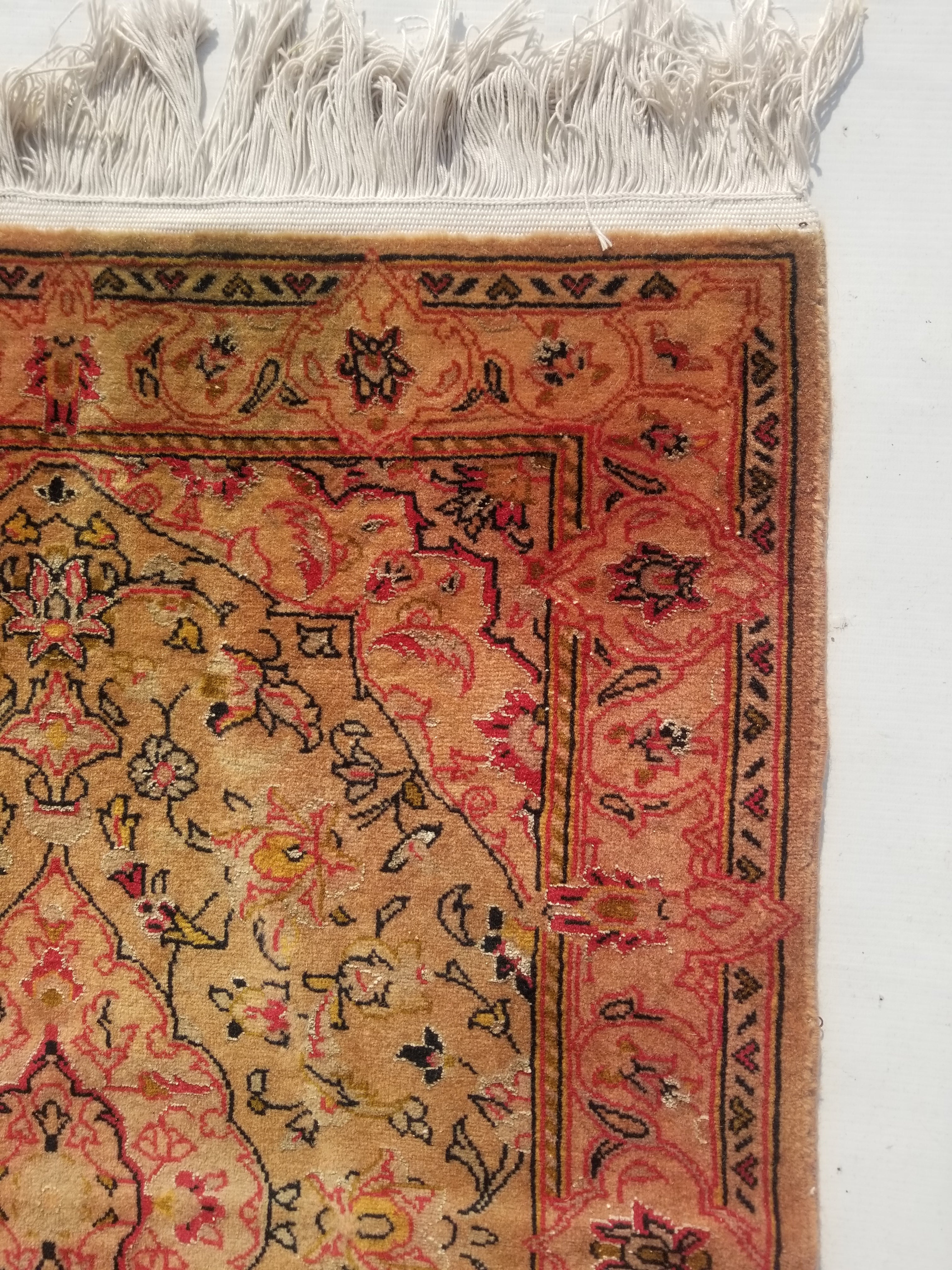 Vintage Traditional Handmade Oriental Wool Multicolor Rug 79x62cm