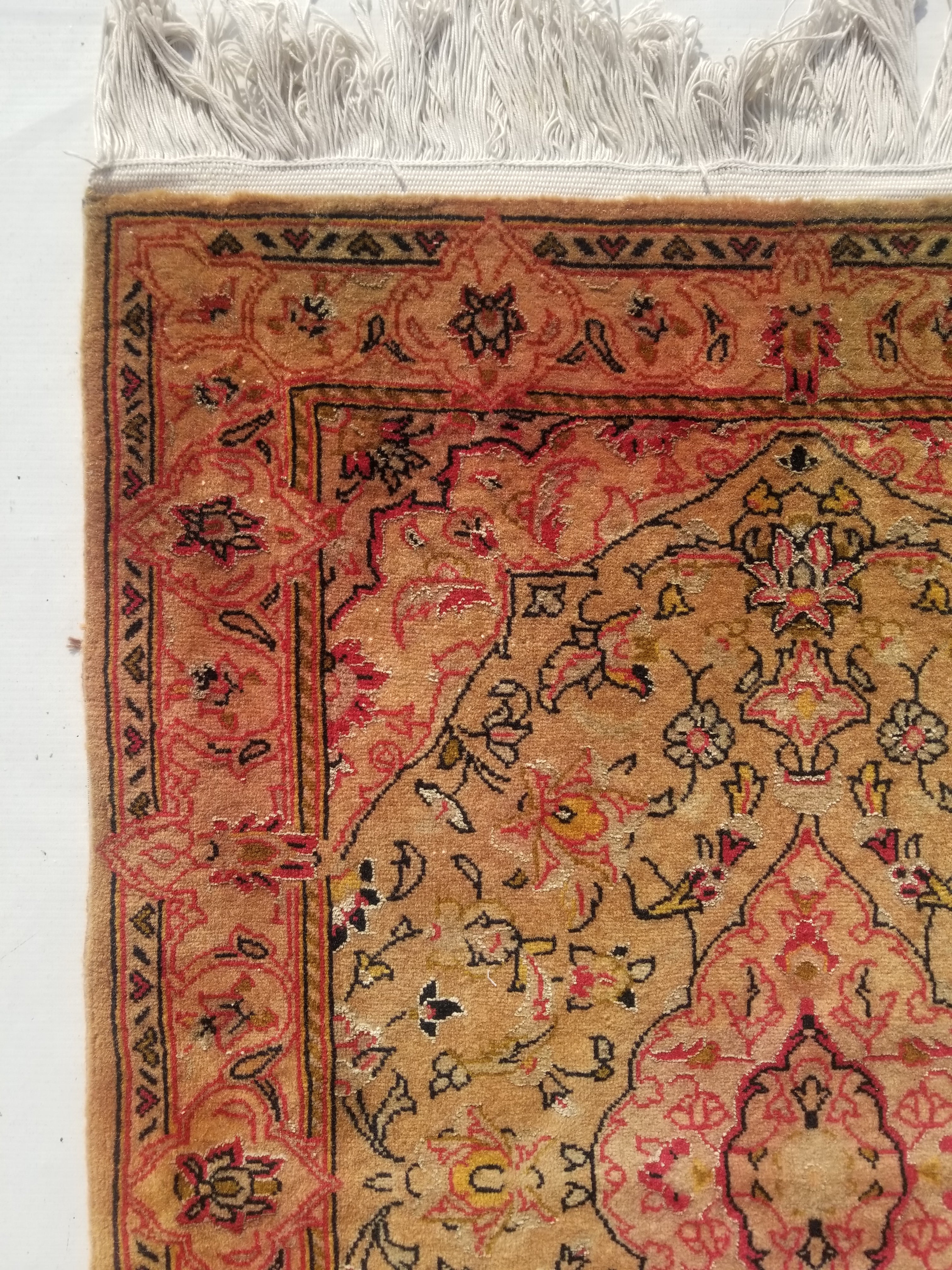 Vintage Traditional Handmade Oriental Wool Multicolor Rug 79x62cm