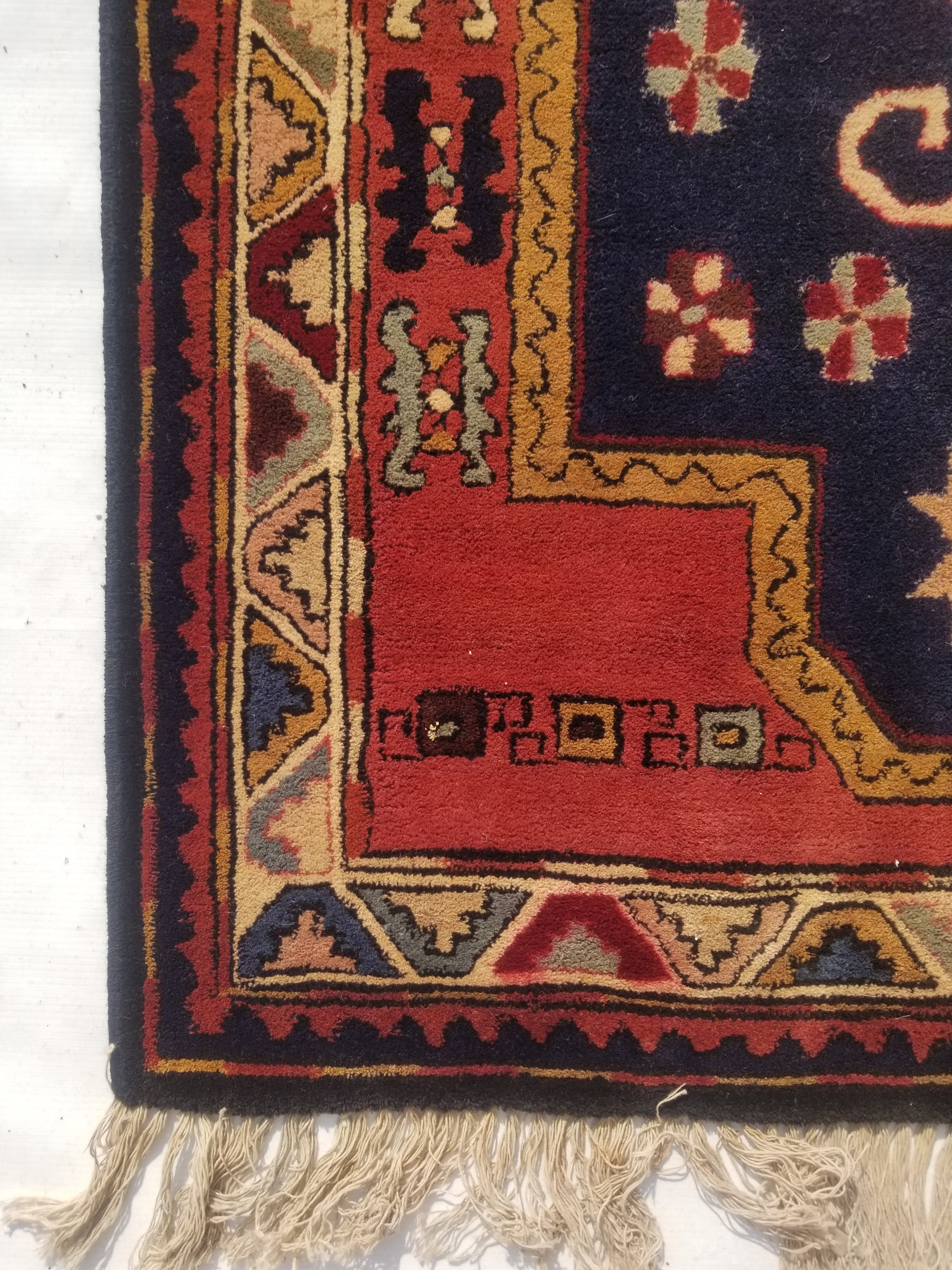 Vintage Traditional Handmade Turkish Wool Multicolor Rug 177x90cm