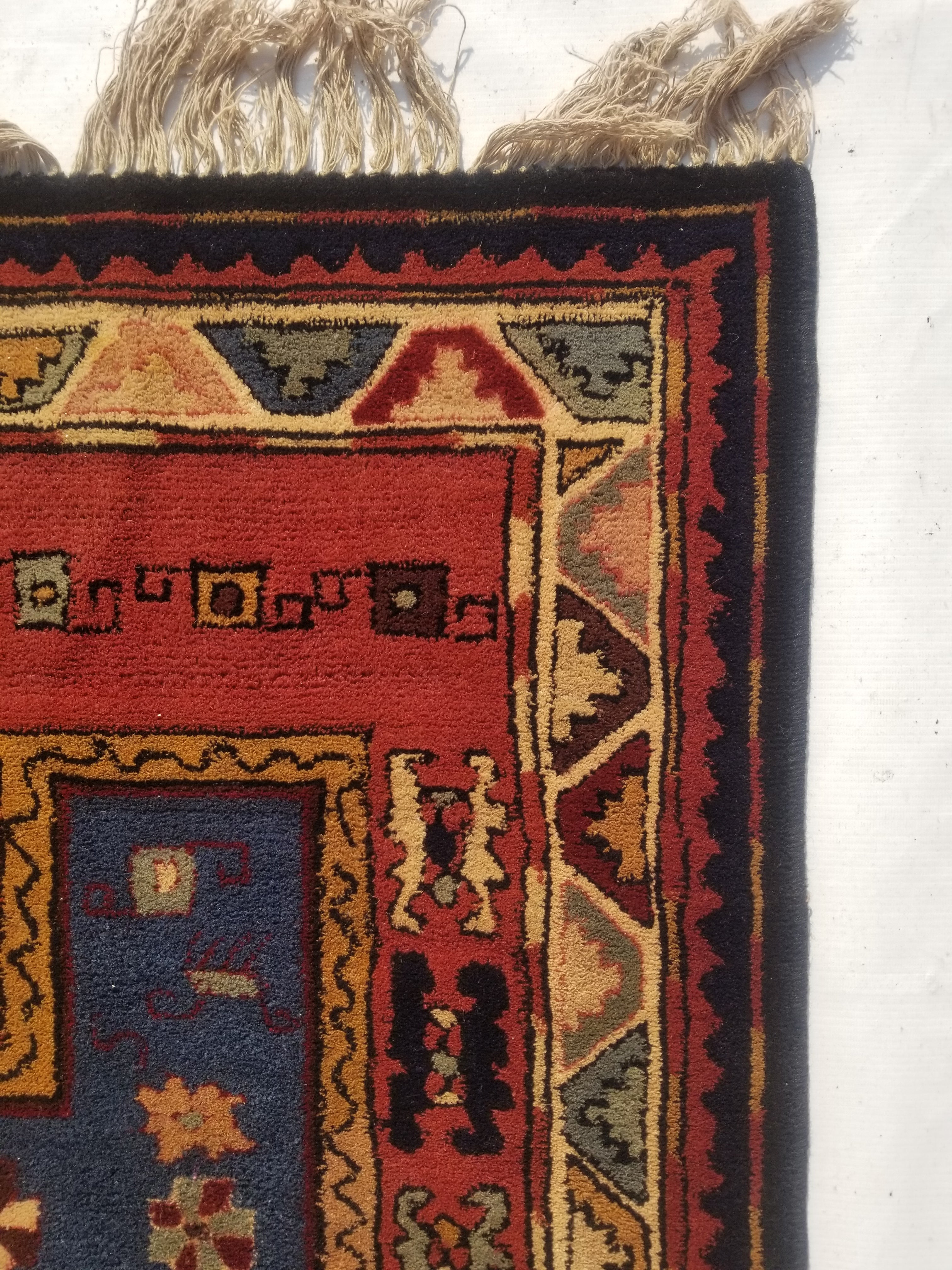 Vintage Traditional Handmade Turkish Wool Multicolor Rug 177x90cm