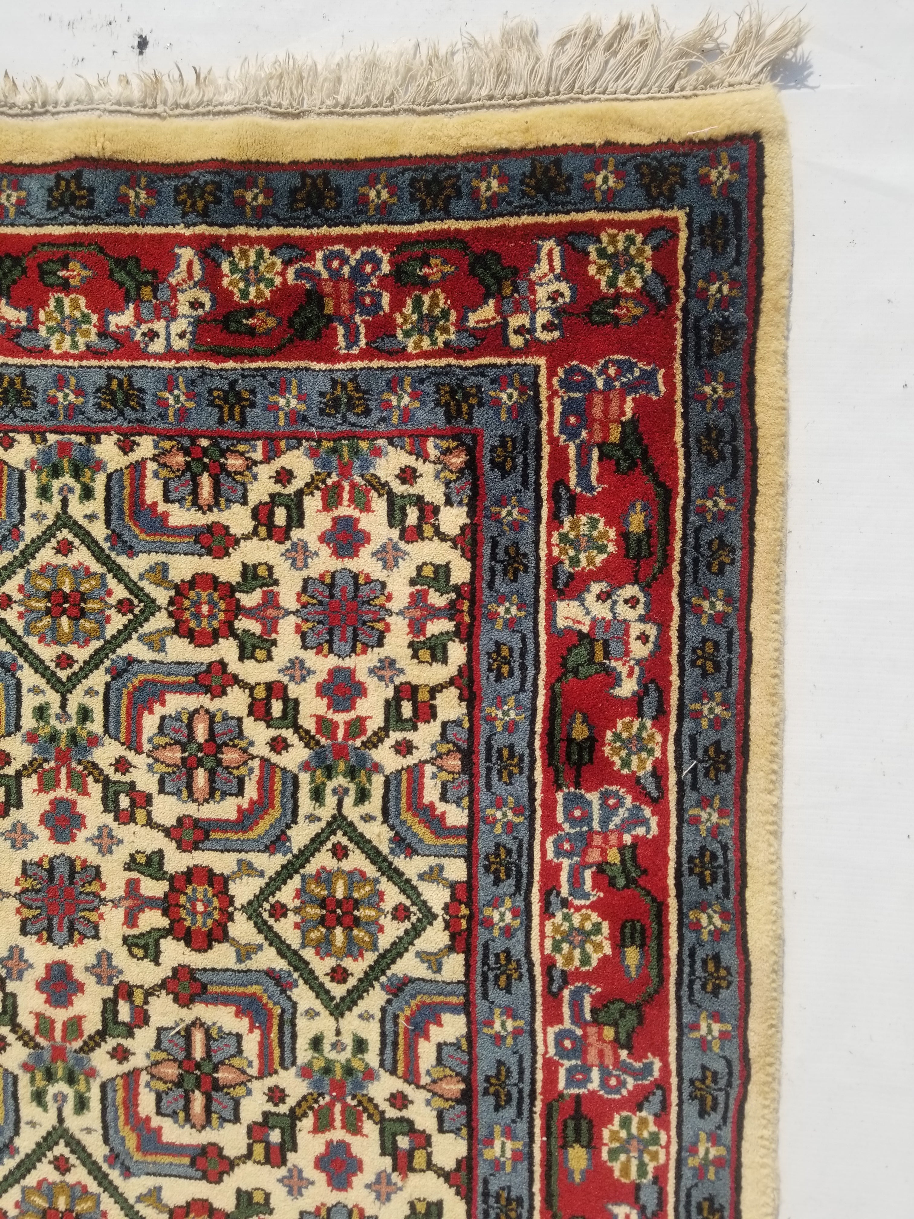 Vintage Traditional Handmade Oriental Wool Multicolor Runner Rug 324x86cm