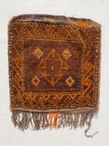 Distressed Antique Traditional Handmade Afghan Wool Multicolor Saddle Bag 55x51c