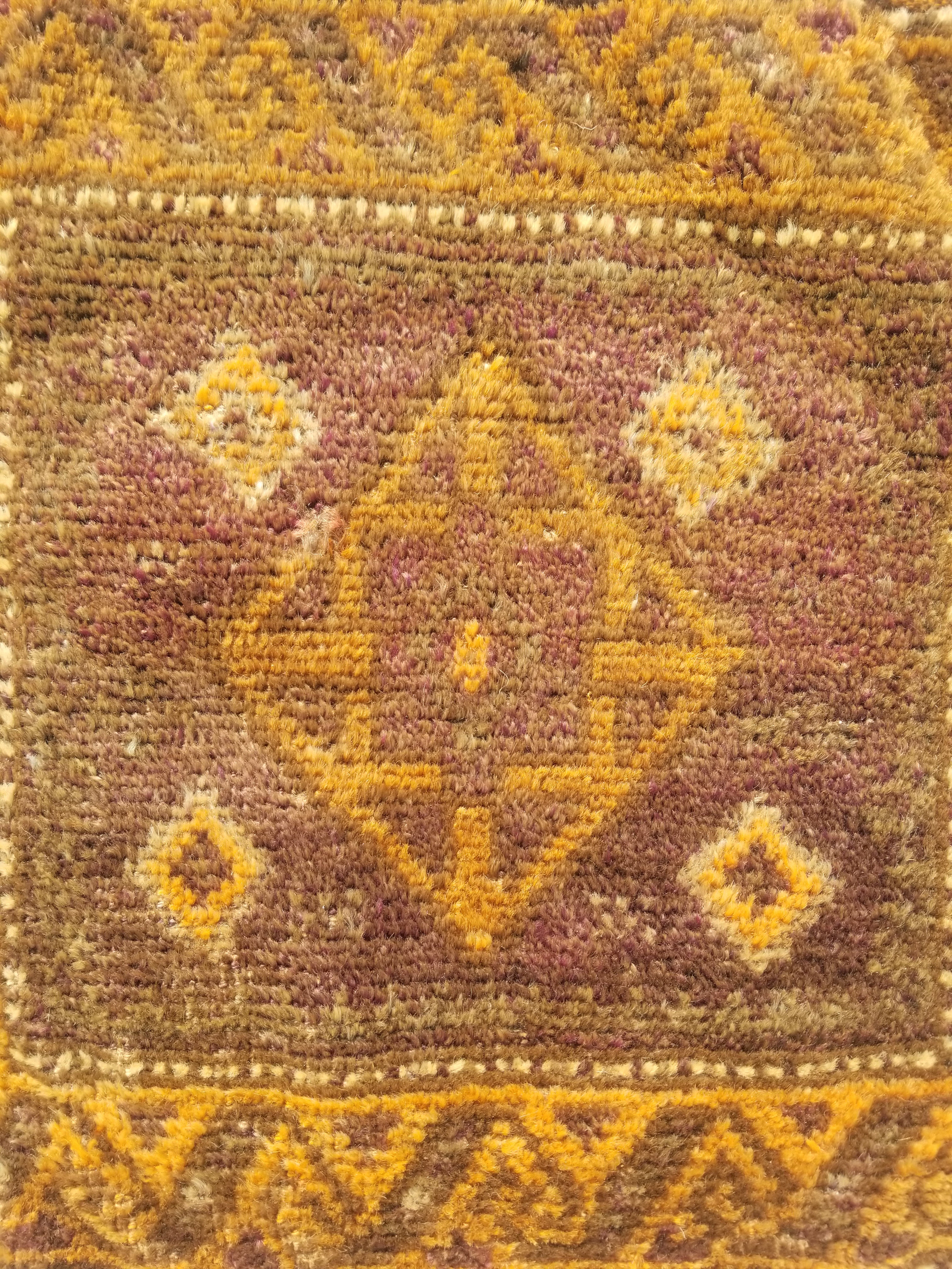 Distressed Antique Traditional Handmade Afghan Wool Multicolor Saddle Bag 55x51c