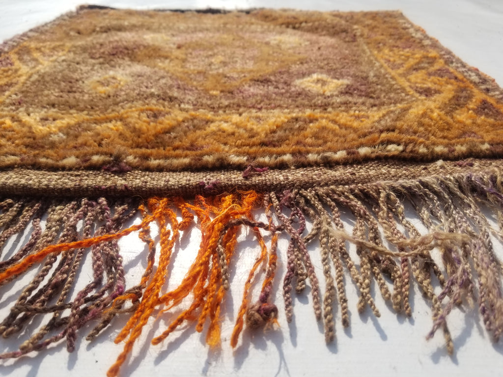 Distressed Antique Traditional Handmade Afghan Wool Multicolor Saddle Bag 55x51c