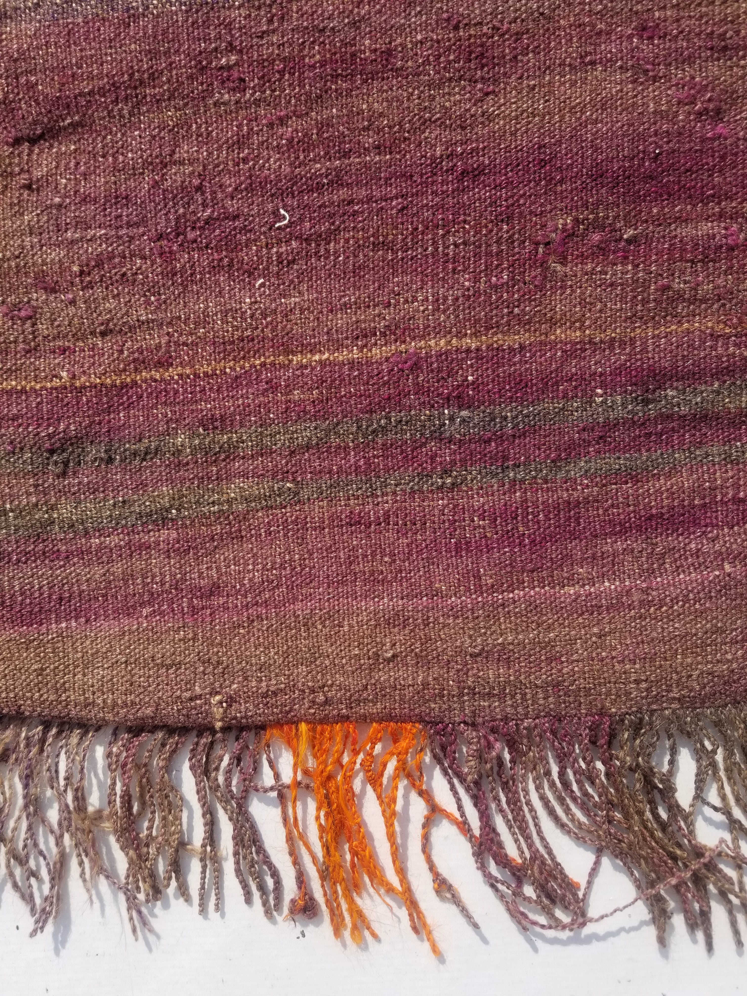 Distressed Antique Traditional Handmade Afghan Wool Multicolor Saddle Bag 55x51c