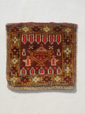 Antique Traditional Handmade Kurdish Wool Multicolor Bag Face 38x34cm
