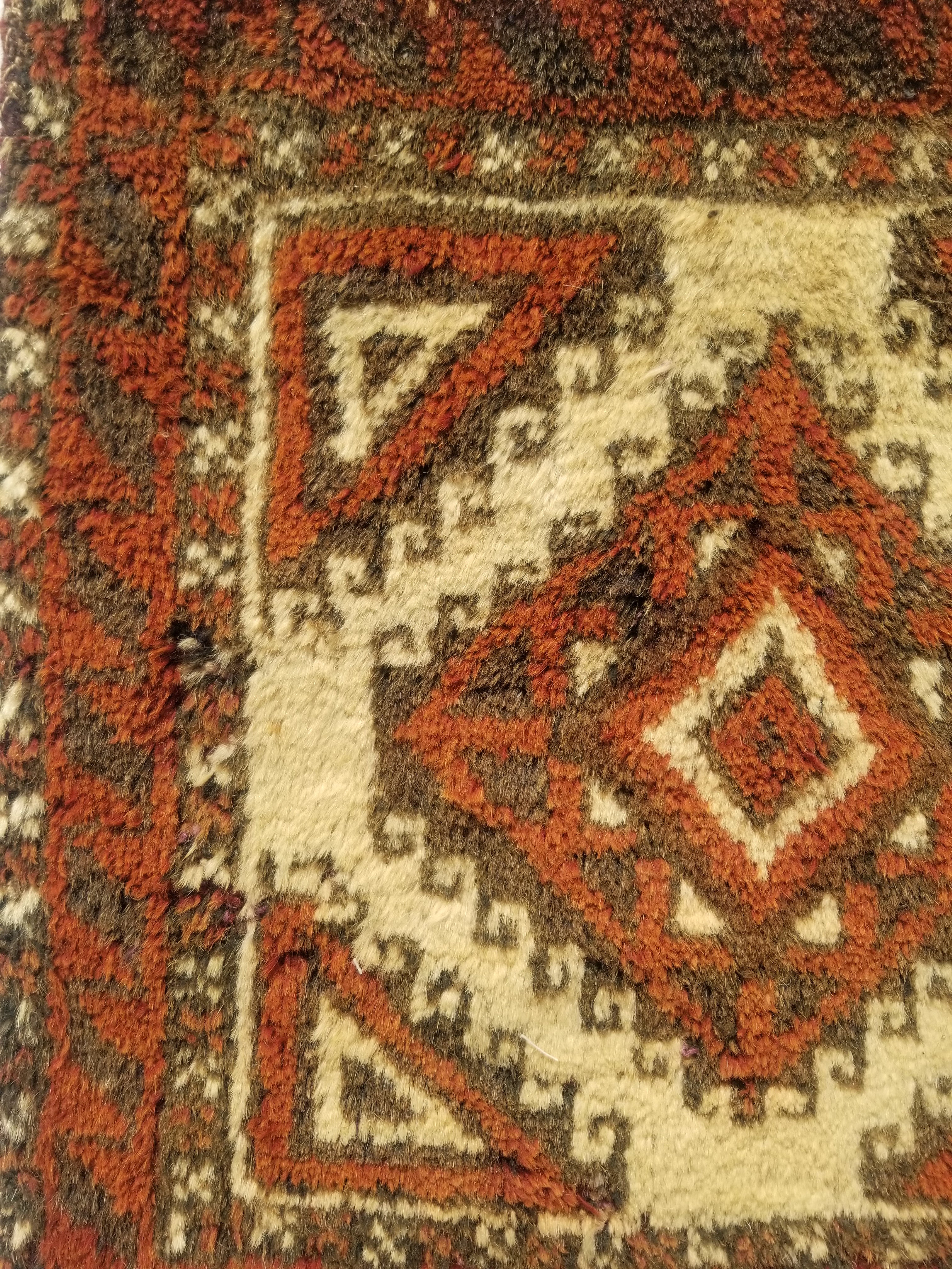 Antique Traditional Handmade Afghan Wool Multicolor Bag Face 50x50cm
