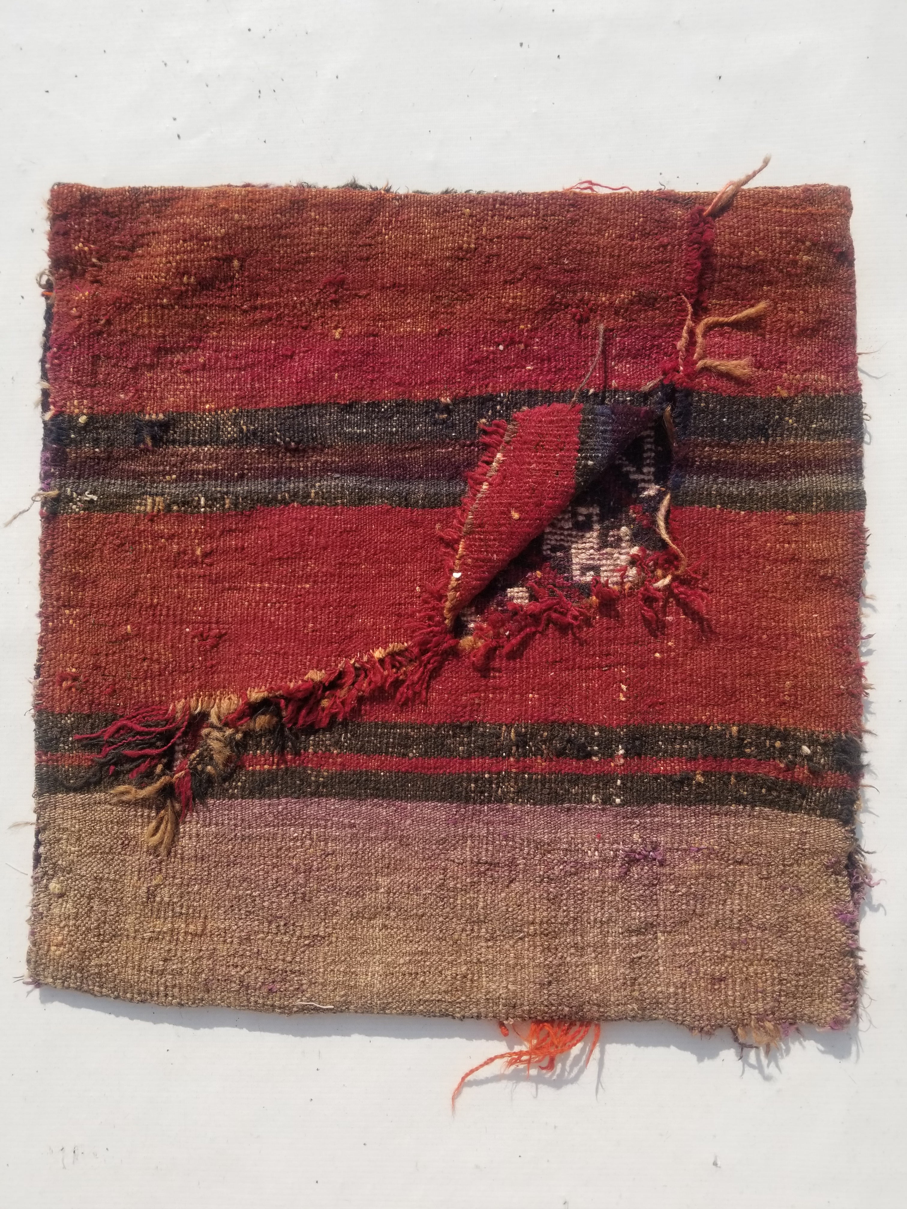 Antique Traditional Handmade Afghan Wool Multicolor Bag Face 50x50cm