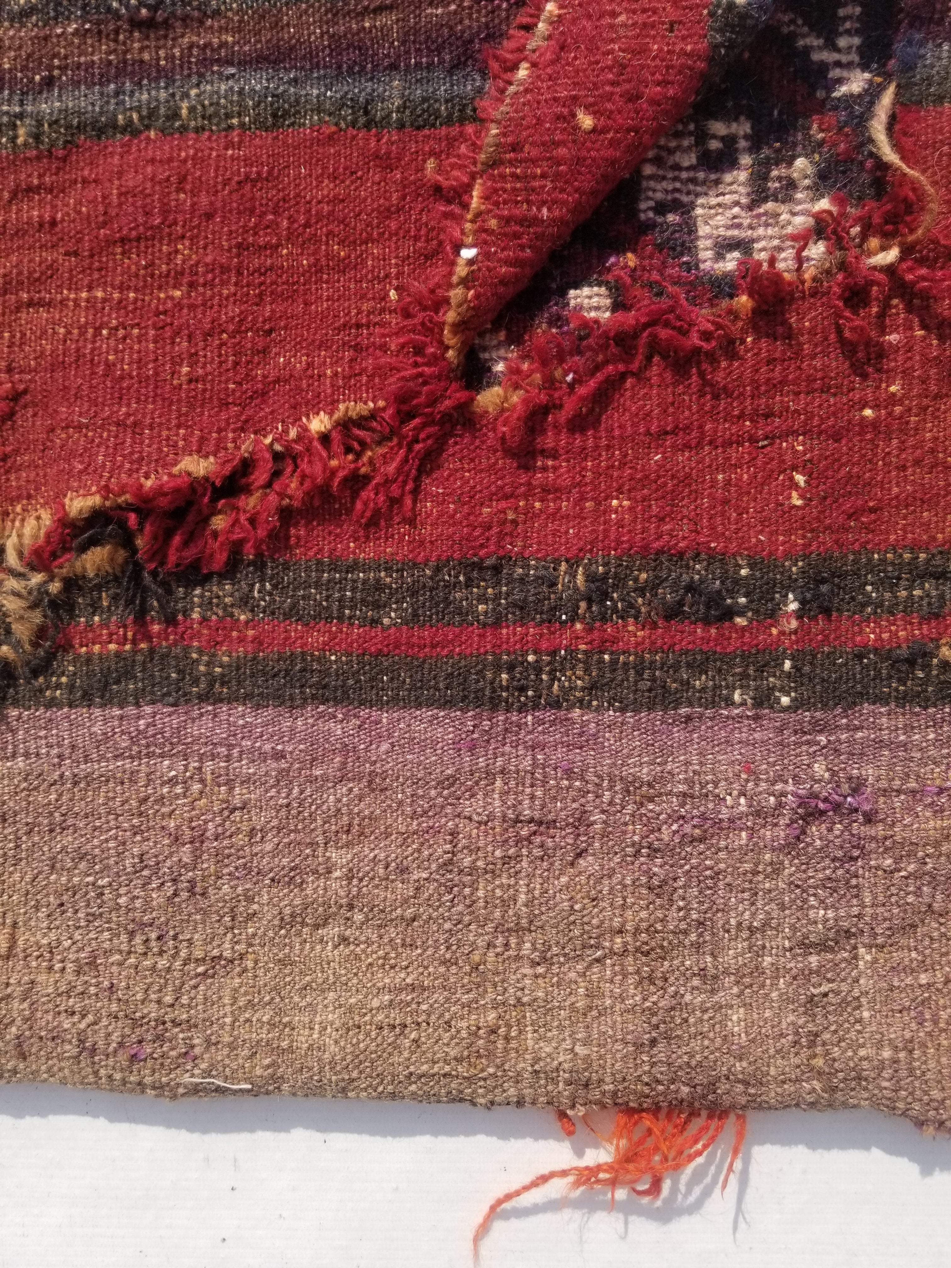 Antique Traditional Handmade Afghan Wool Multicolor Bag Face 50x50cm