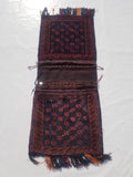 Antique Traditional Handmade Afghan Wool Multicolor Saddle Bag 158x66cm
