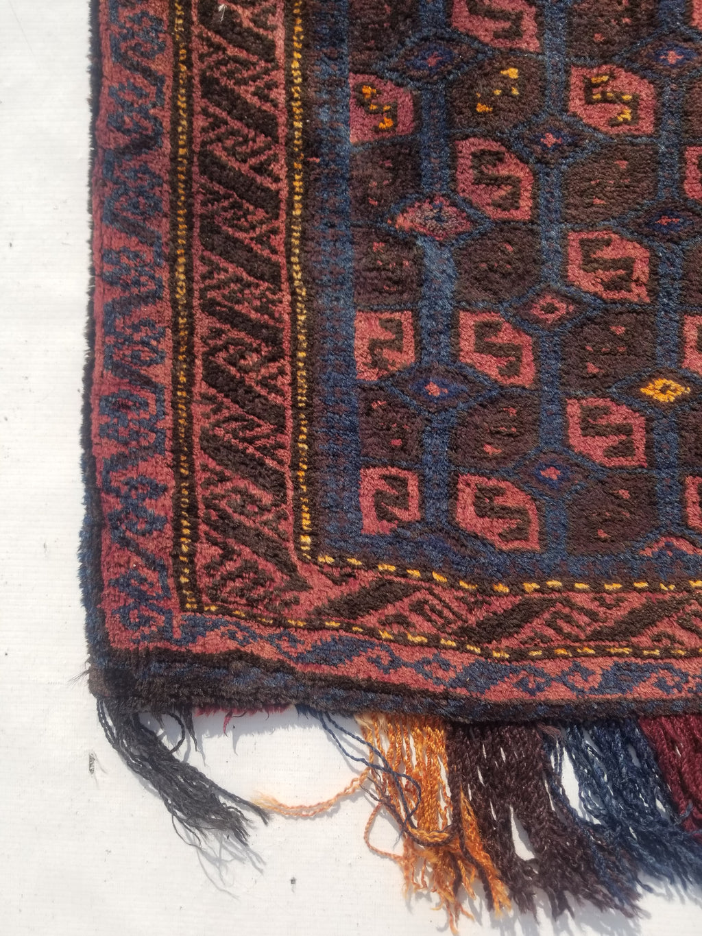Antique Traditional Handmade Afghan Wool Multicolor Saddle Bag 158x66cm
