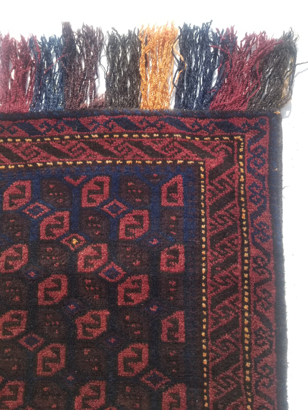 Antique Traditional Handmade Afghan Wool Multicolor Saddle Bag 158x66cm