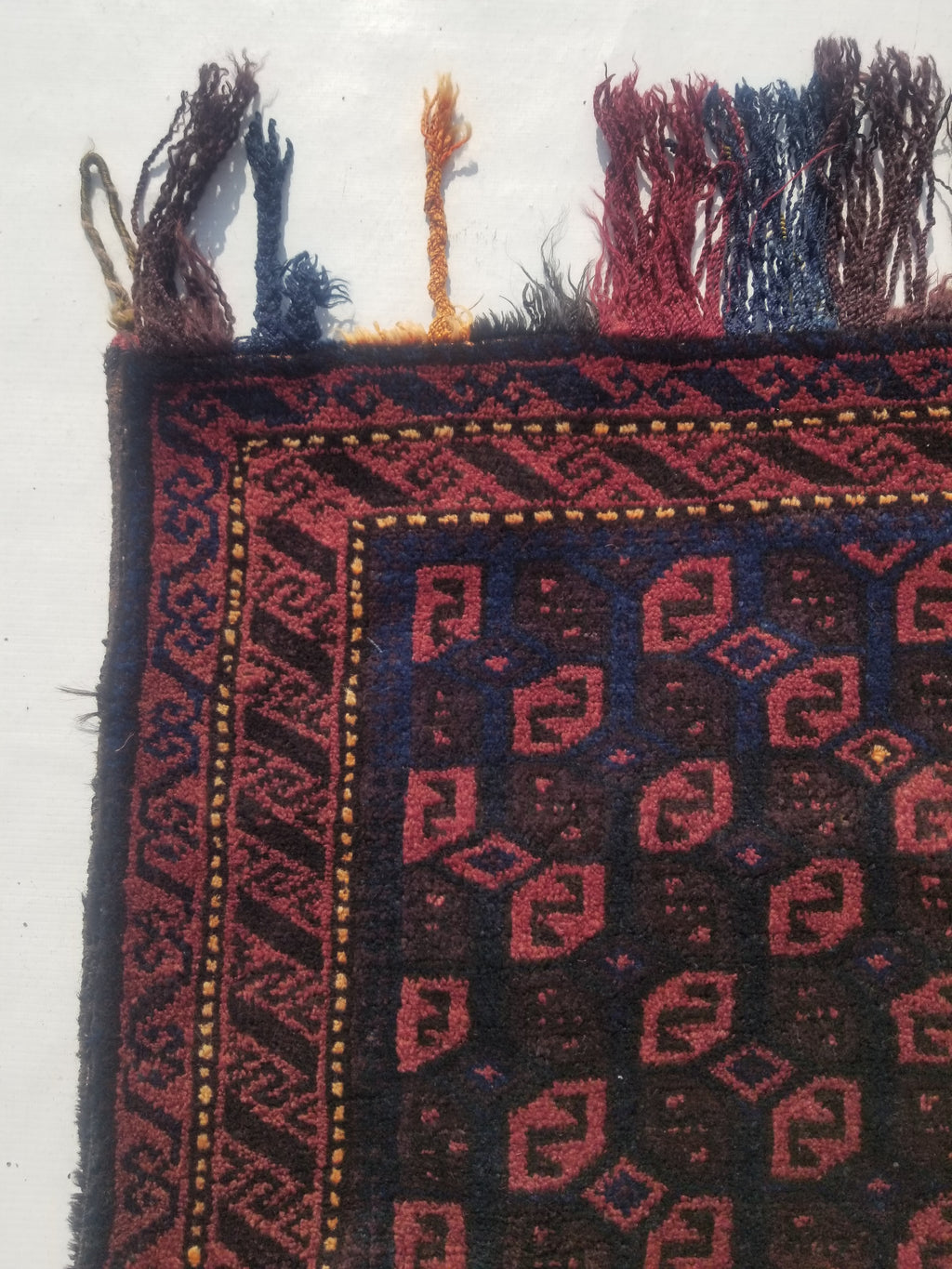 Antique Traditional Handmade Afghan Wool Multicolor Saddle Bag 158x66cm