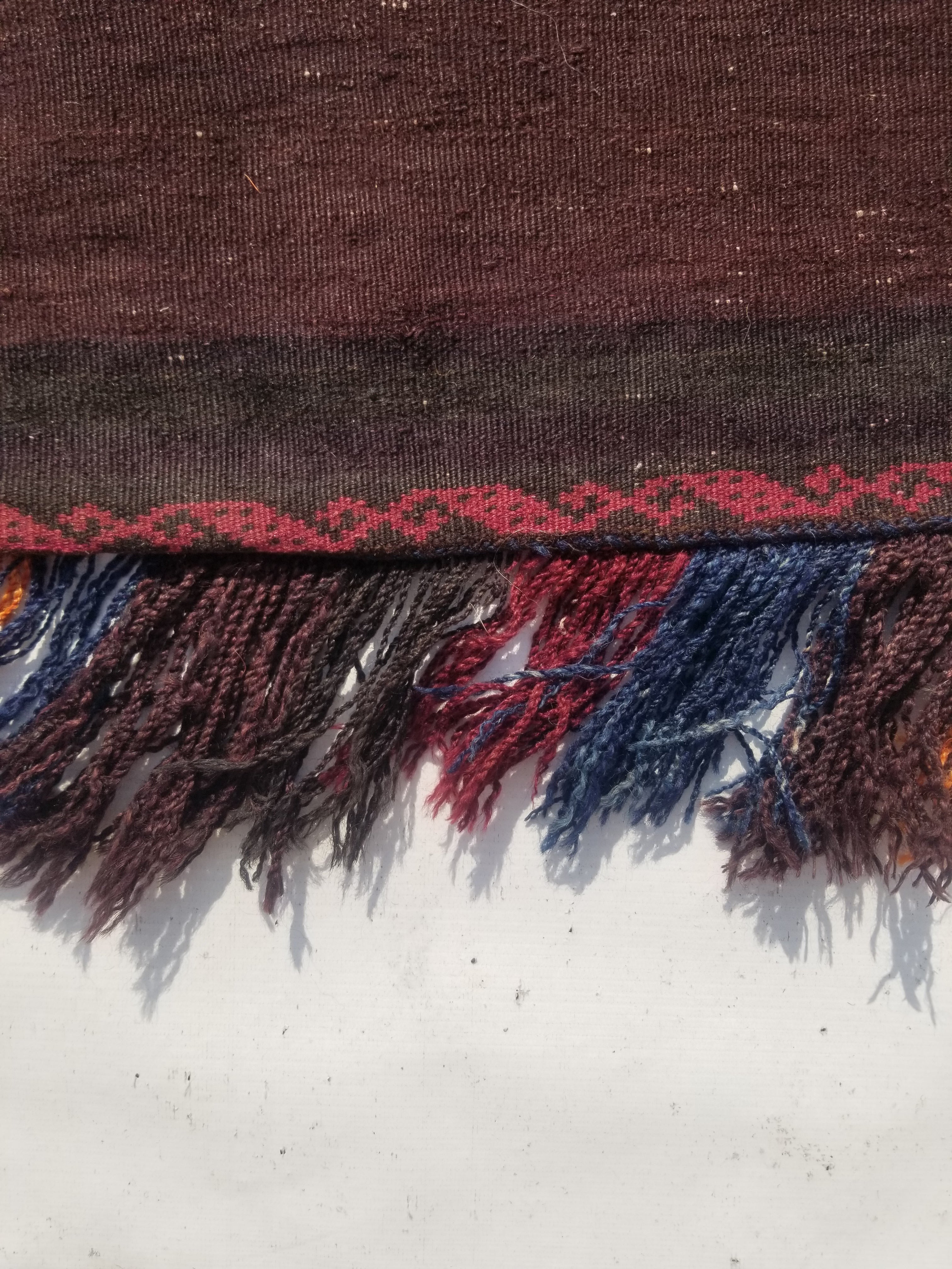 Antique Traditional Handmade Afghan Wool Multicolor Saddle Bag 158x66cm
