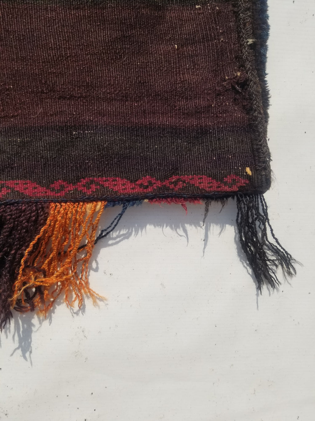 Antique Traditional Handmade Afghan Wool Multicolor Saddle Bag 158x66cm