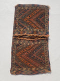 Antique Traditional Handmade Oriental Wool Multicolor Saddle Bag 115x59cm