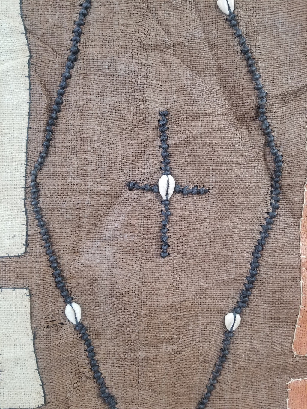 Vintage African Handwoven Kuba Cloth Raffia Textile Panel 460x53cm