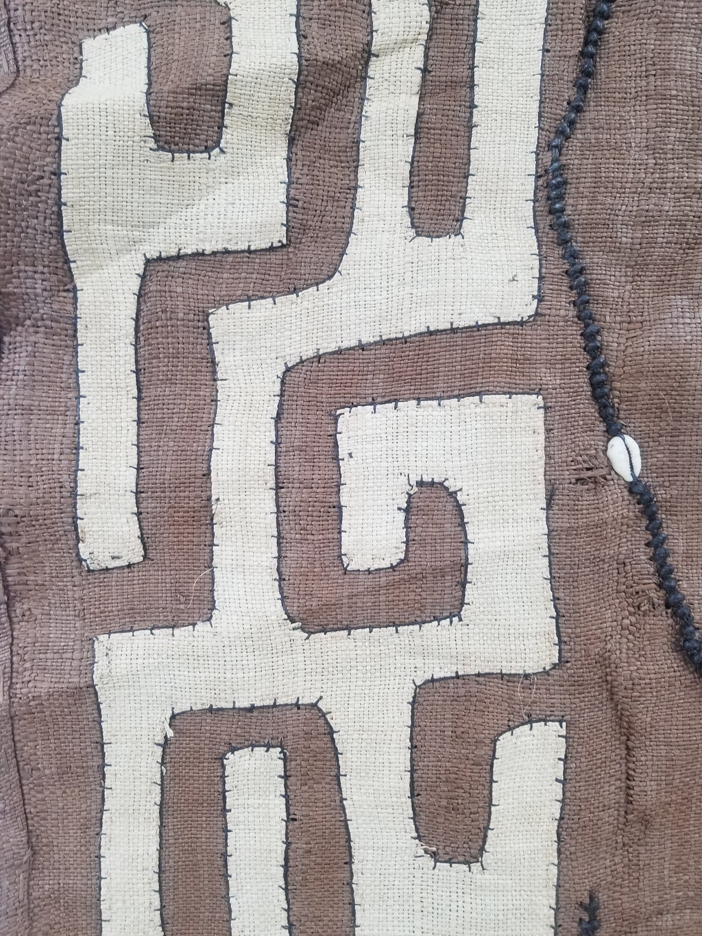 Vintage African Handwoven Kuba Cloth Raffia Textile Panel 460x53cm