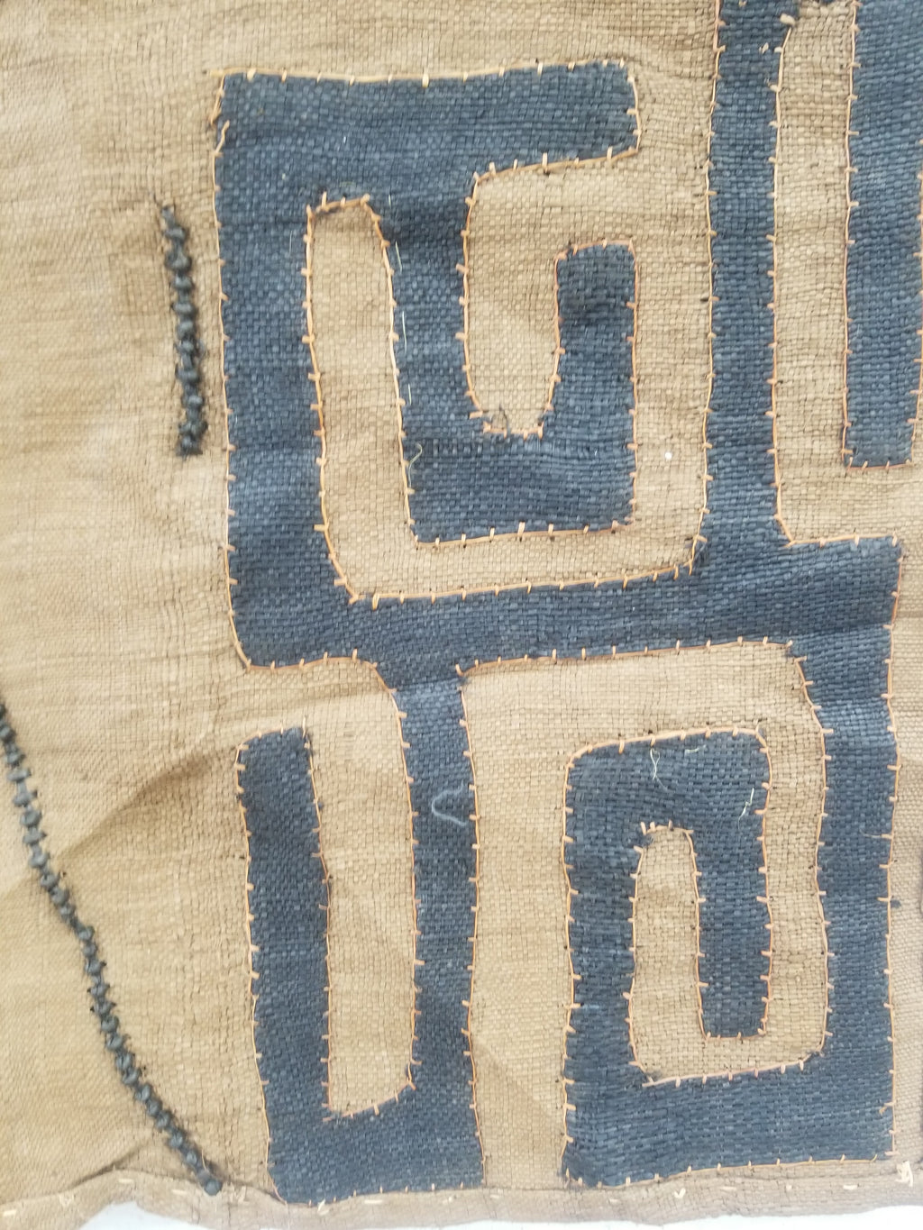Vintage African Handwoven Kuba Cloth Raffia Textile Panel 460x53cm