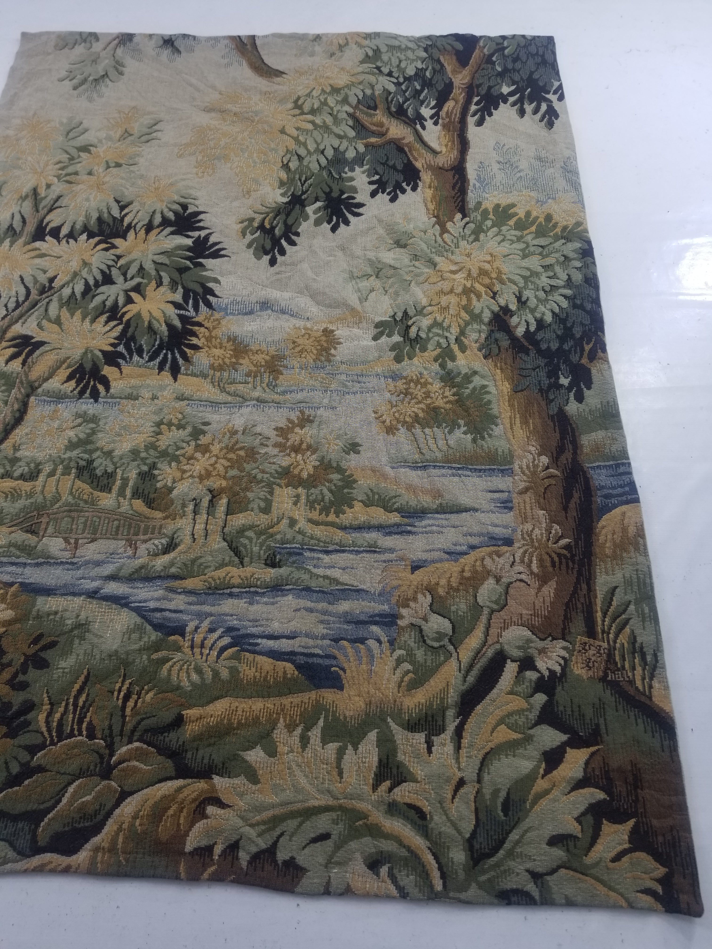 Antique French The Forest of Clairmarais Verdure Wall Hanging Tapestry 175x121cm