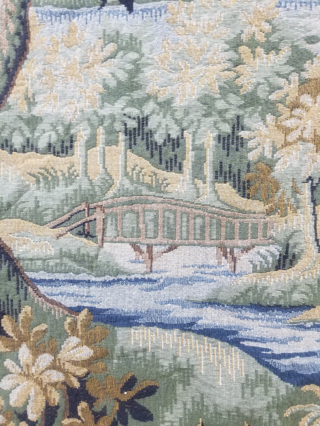 Antique French The Forest of Clairmarais Verdure Wall Hanging Tapestry 175x121cm