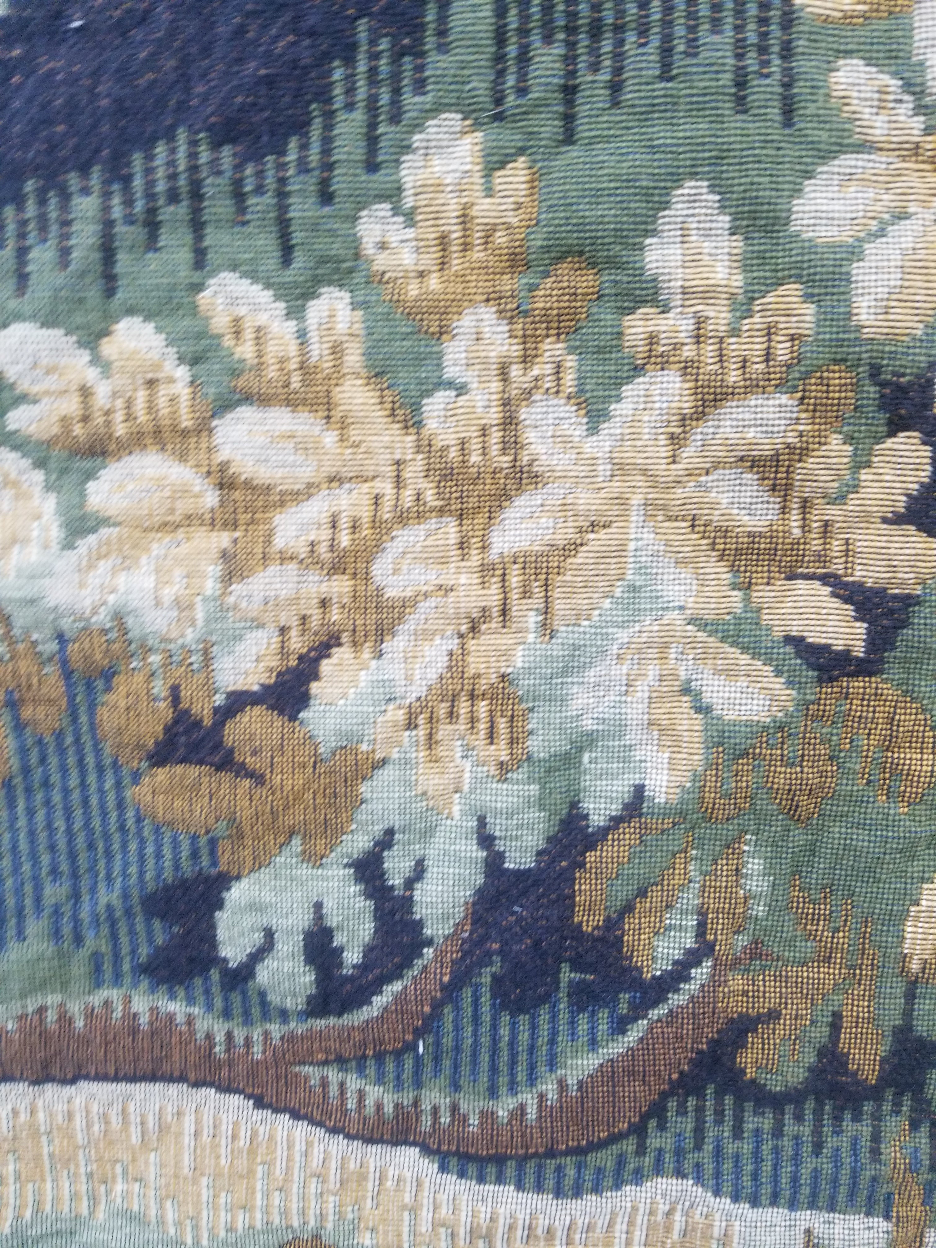 Antique French The Forest of Clairmarais Verdure Wall Hanging Tapestry 175x121cm