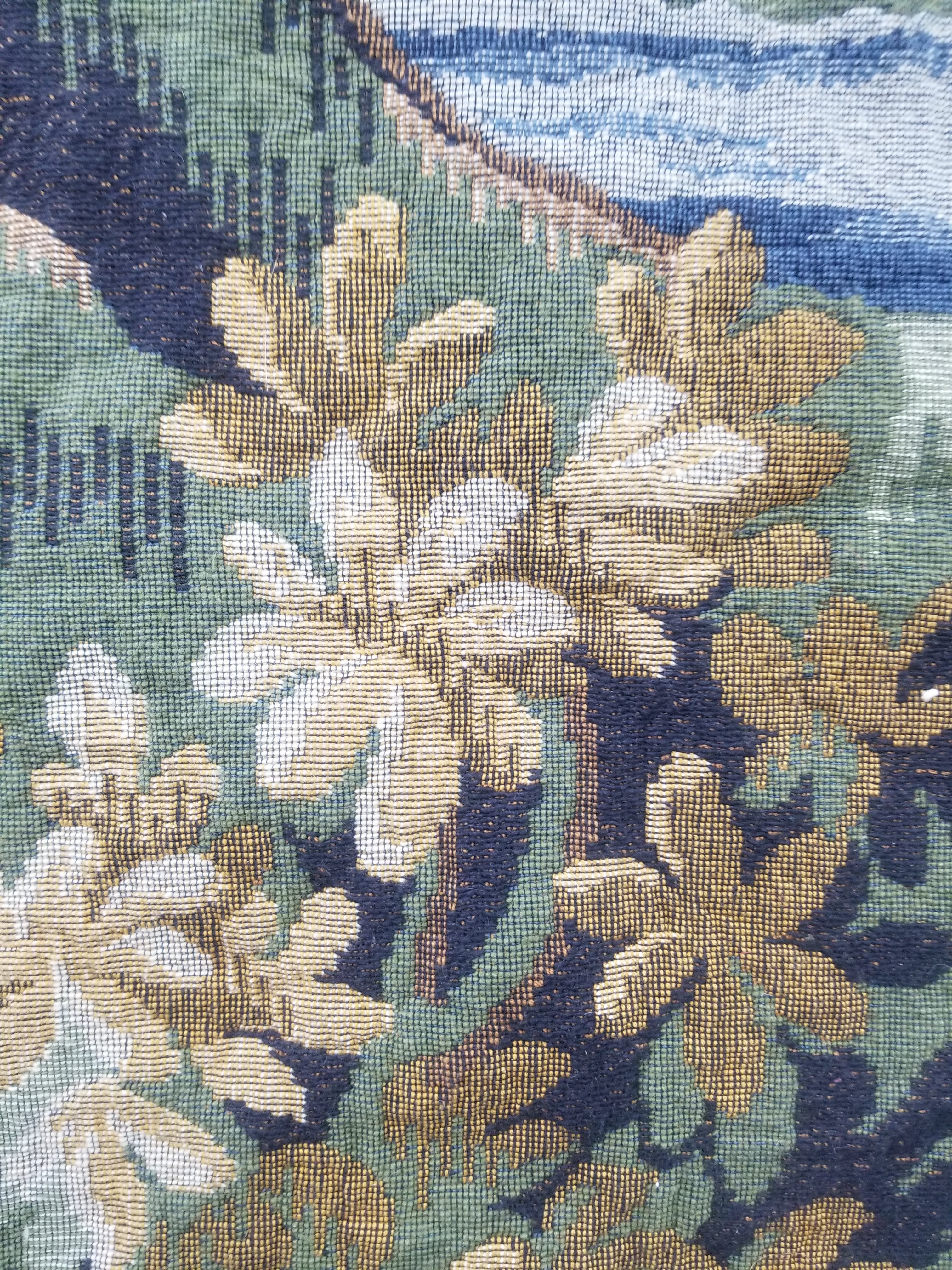 Antique French The Forest of Clairmarais Verdure Wall Hanging Tapestry 175x121cm