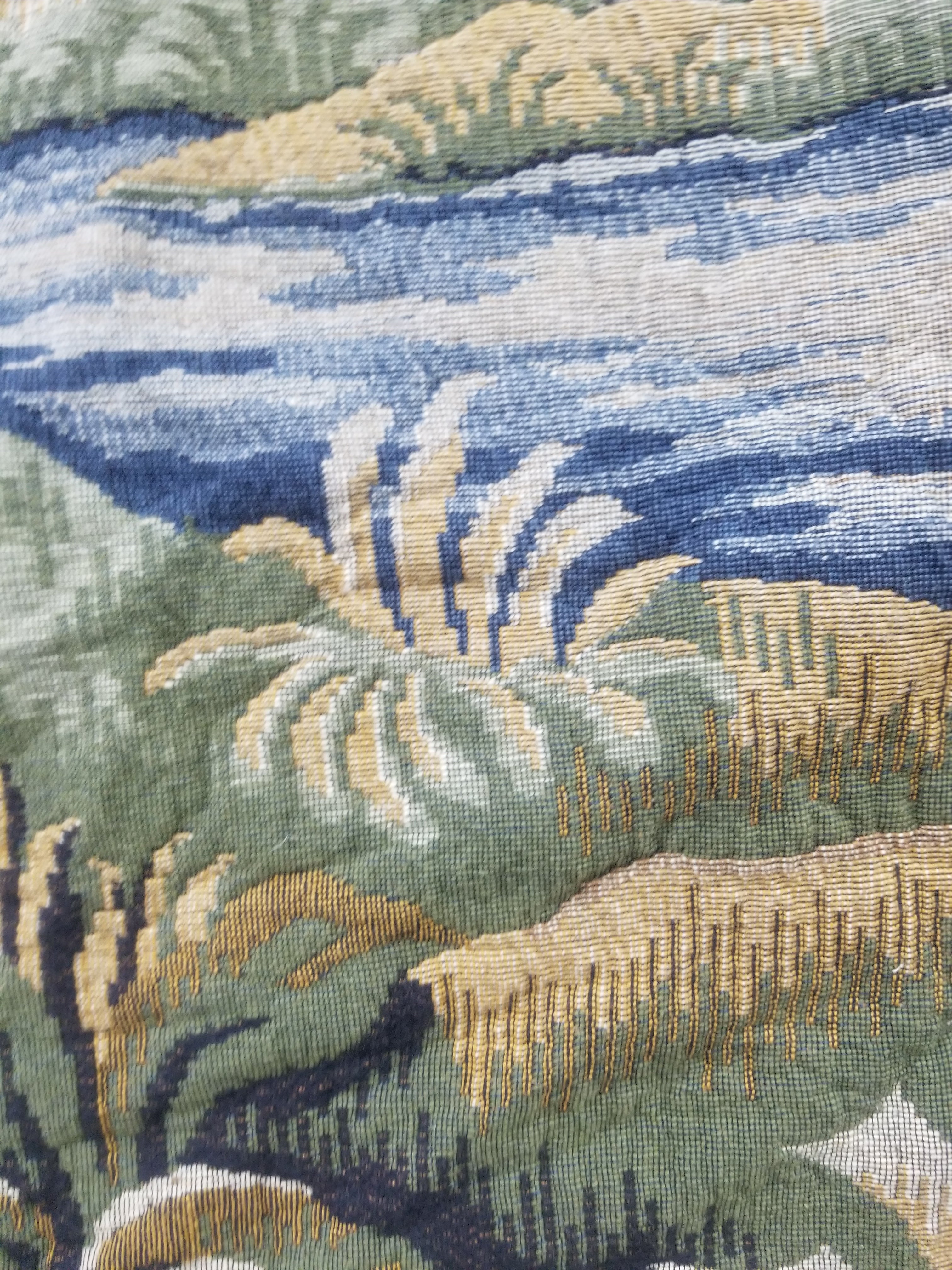 Antique French The Forest of Clairmarais Verdure Wall Hanging Tapestry 175x121cm