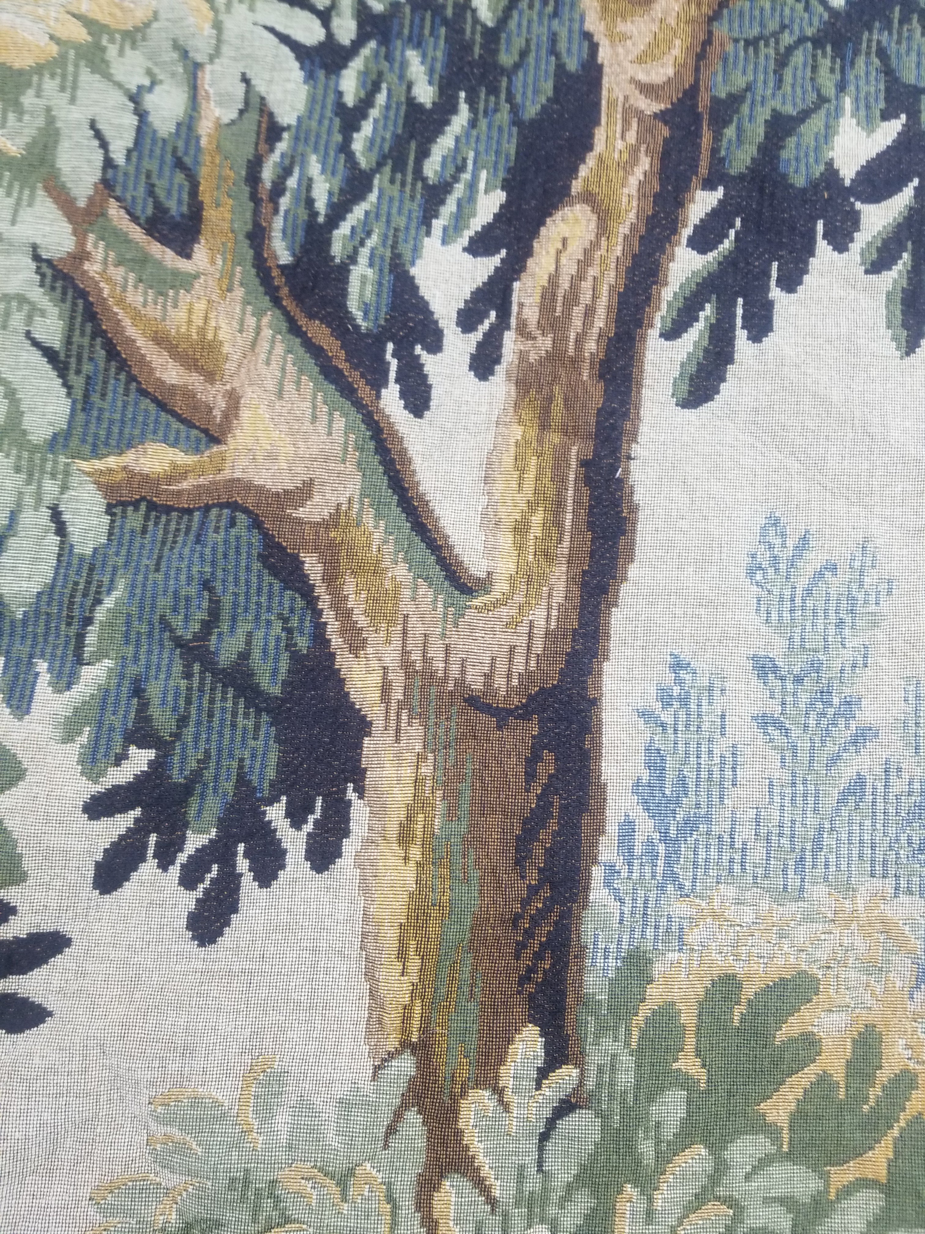 Antique French The Forest of Clairmarais Verdure Wall Hanging Tapestry 175x121cm