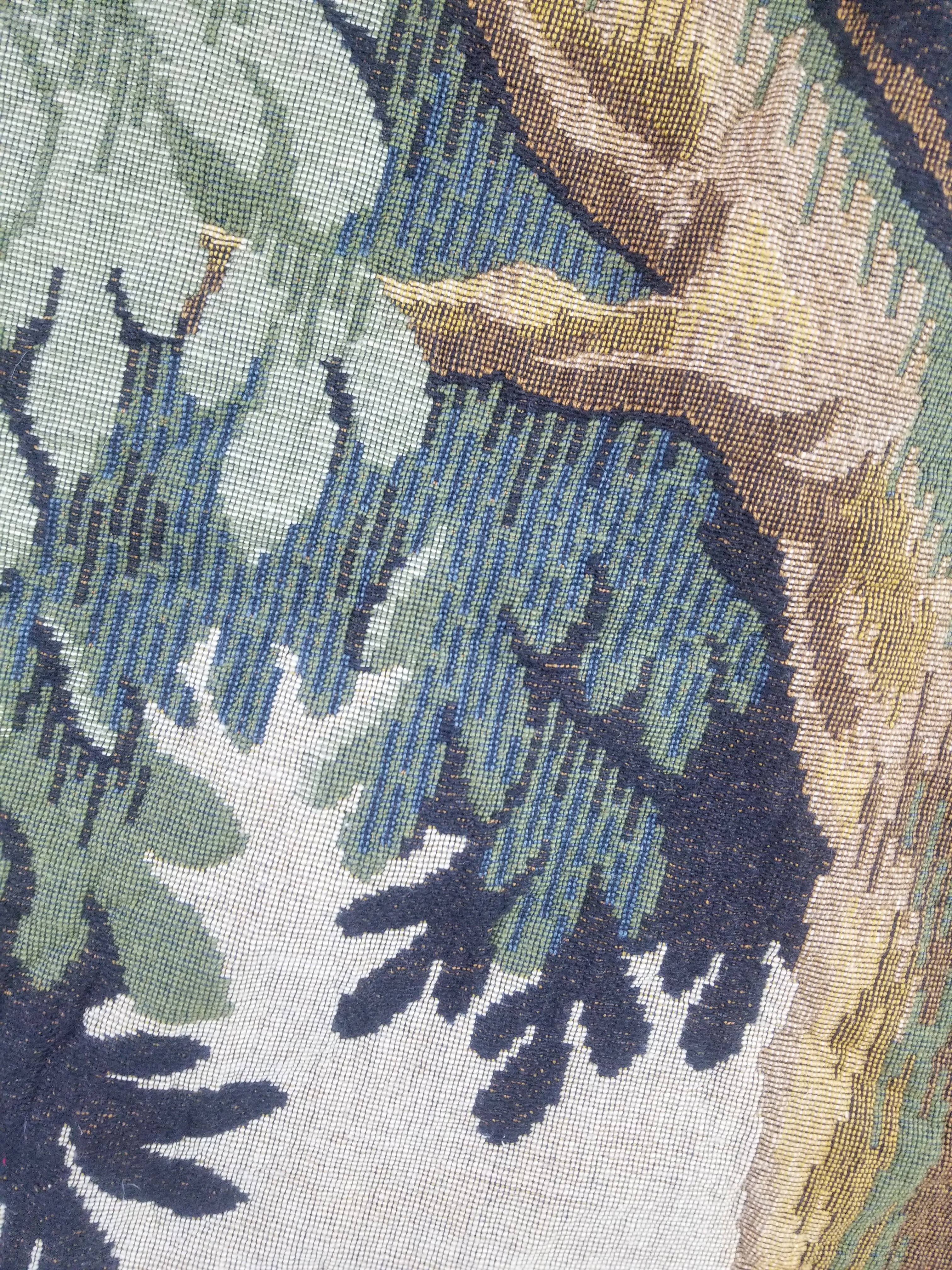 Antique French The Forest of Clairmarais Verdure Wall Hanging Tapestry 175x121cm