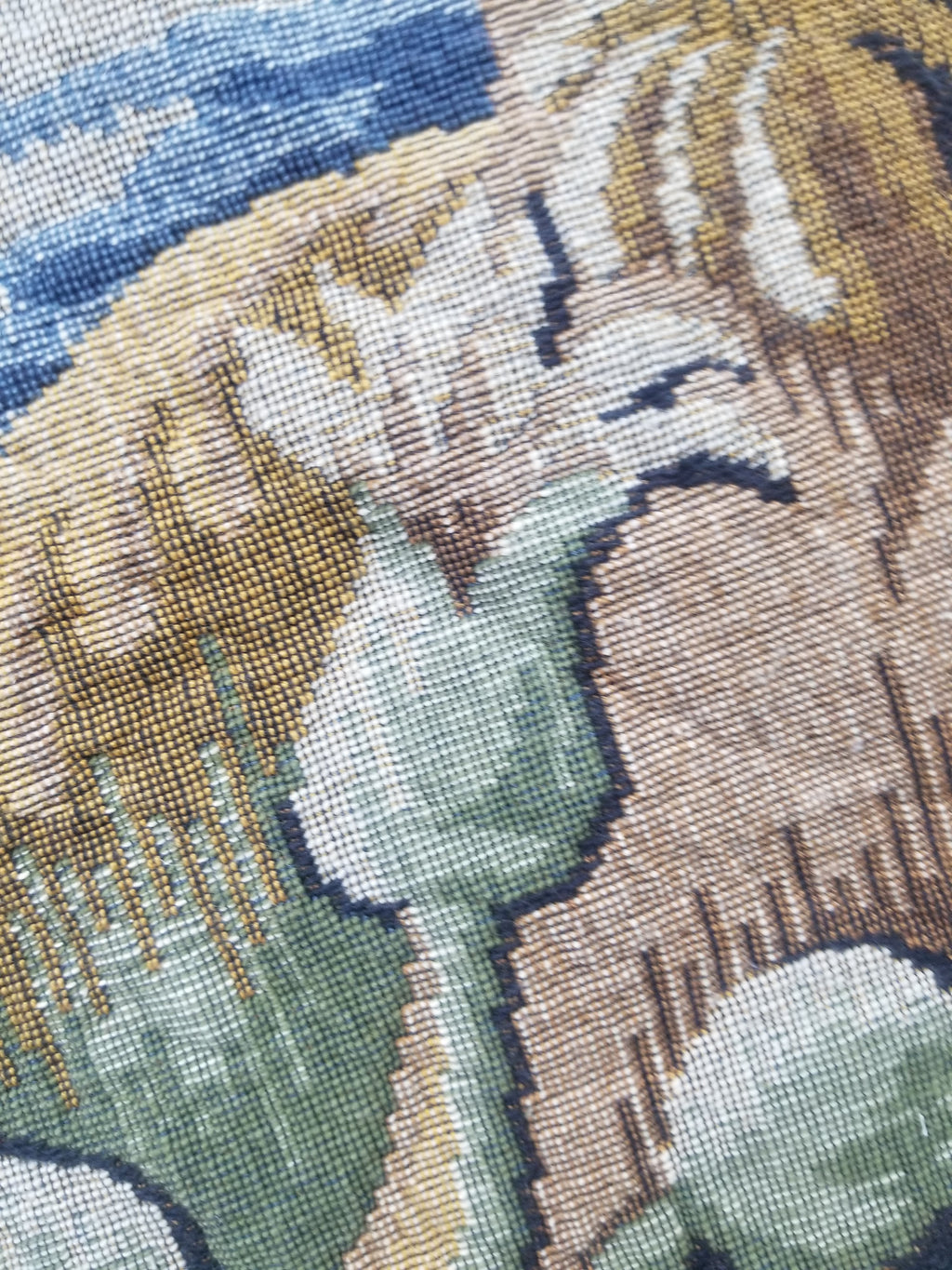 Antique French The Forest of Clairmarais Verdure Wall Hanging Tapestry 175x121cm