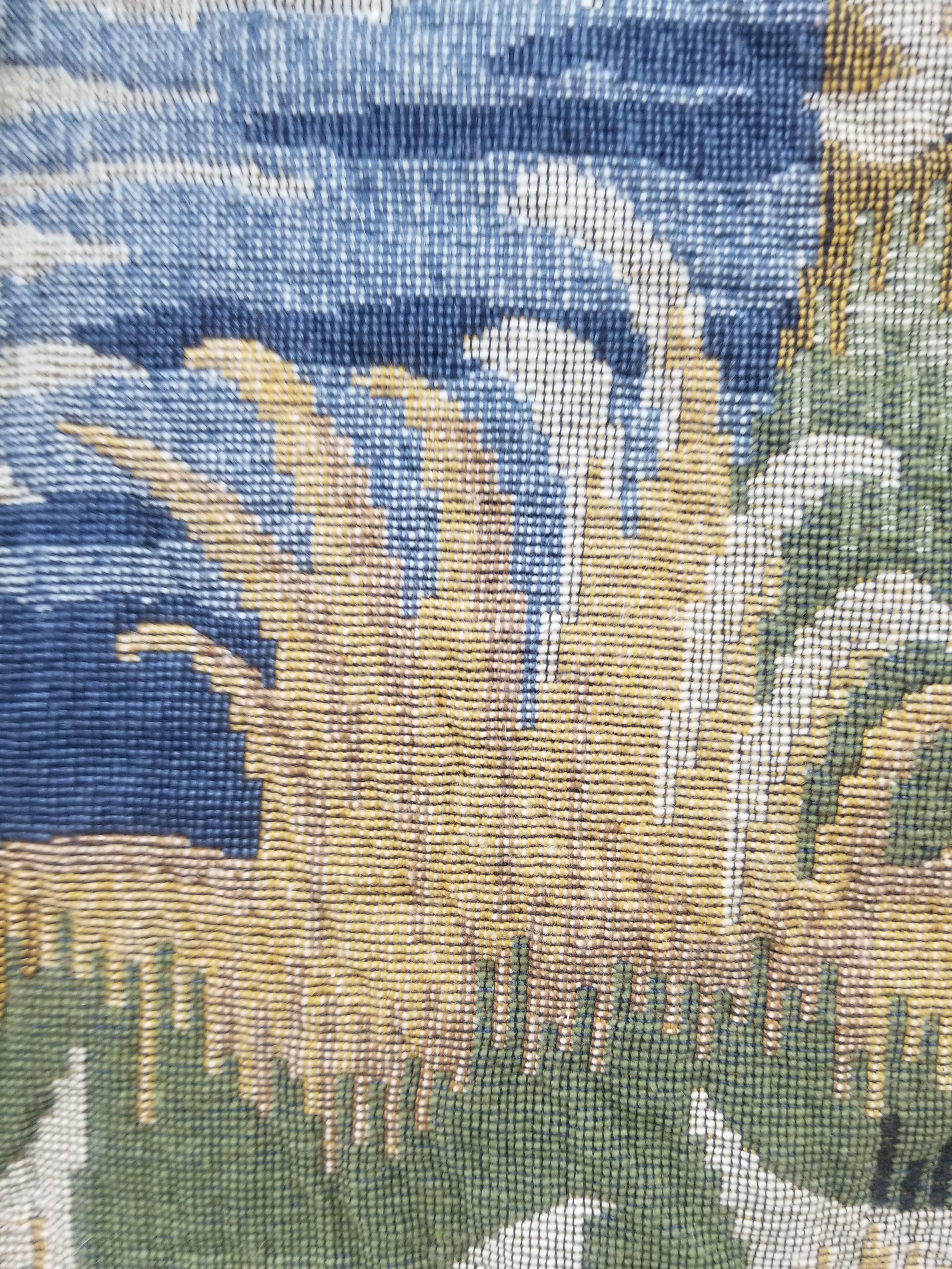 Antique French The Forest of Clairmarais Verdure Wall Hanging Tapestry 175x121cm