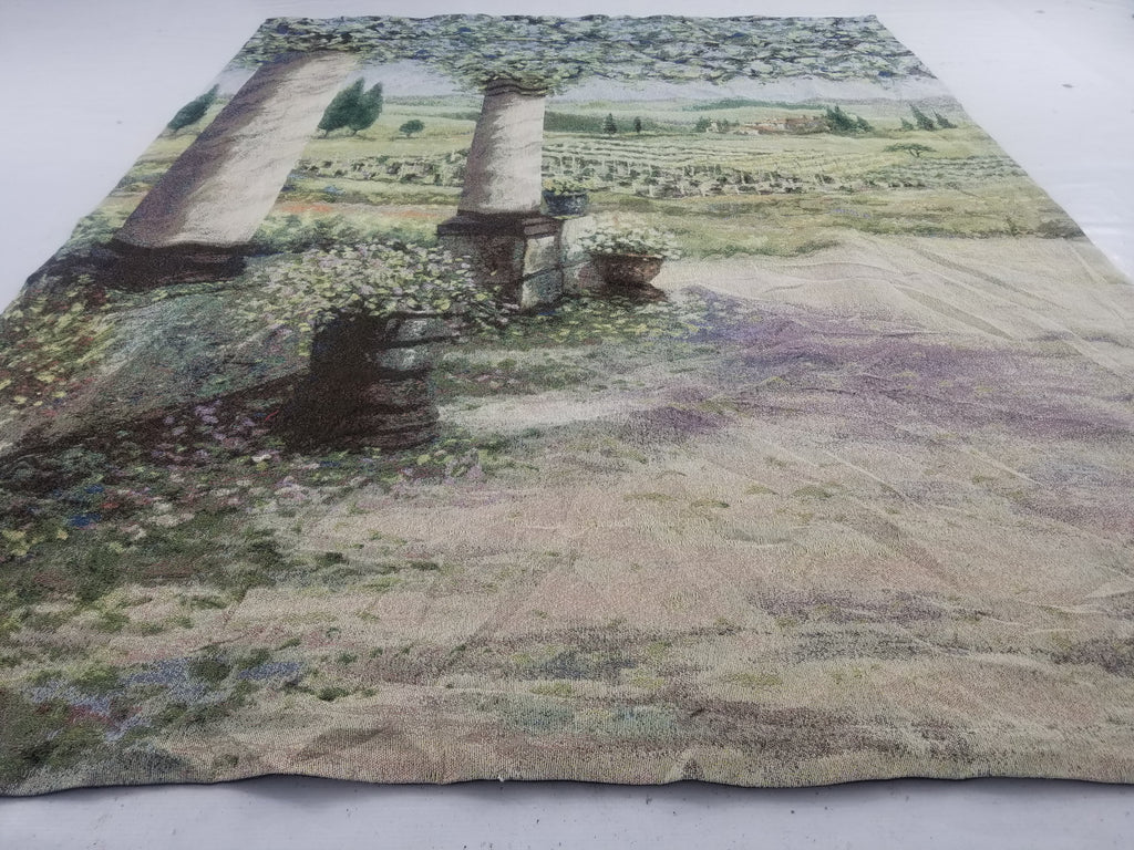 Vintage Tuscan Vineyard Landscape Scene Wall Hanging Tapestry 194x144cm