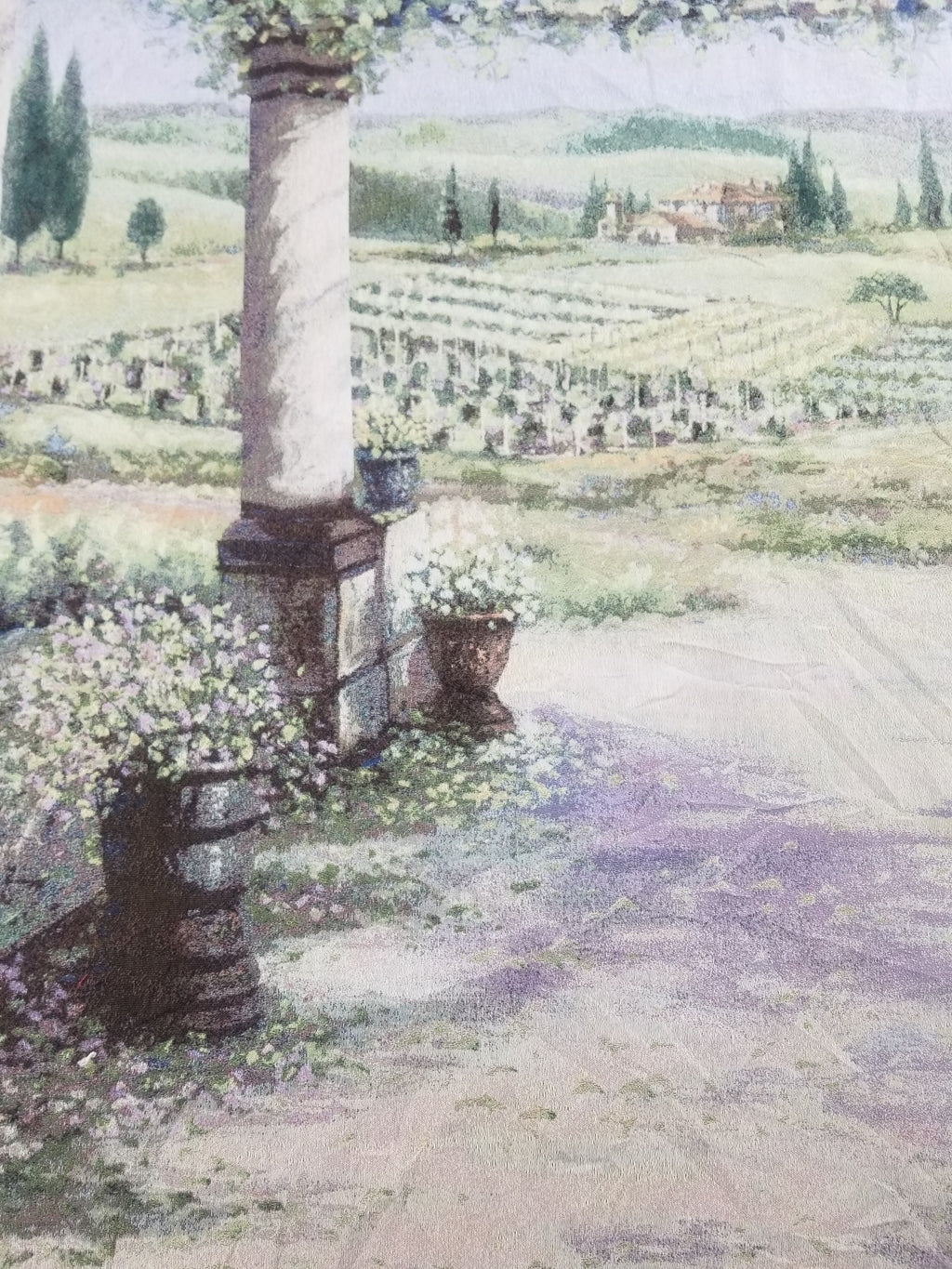 Vintage Tuscan Vineyard Landscape Scene Wall Hanging Tapestry 194x144cm