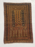 Antique Traditional Handmade Afghan Wool Multicolor Rug 130x91cm