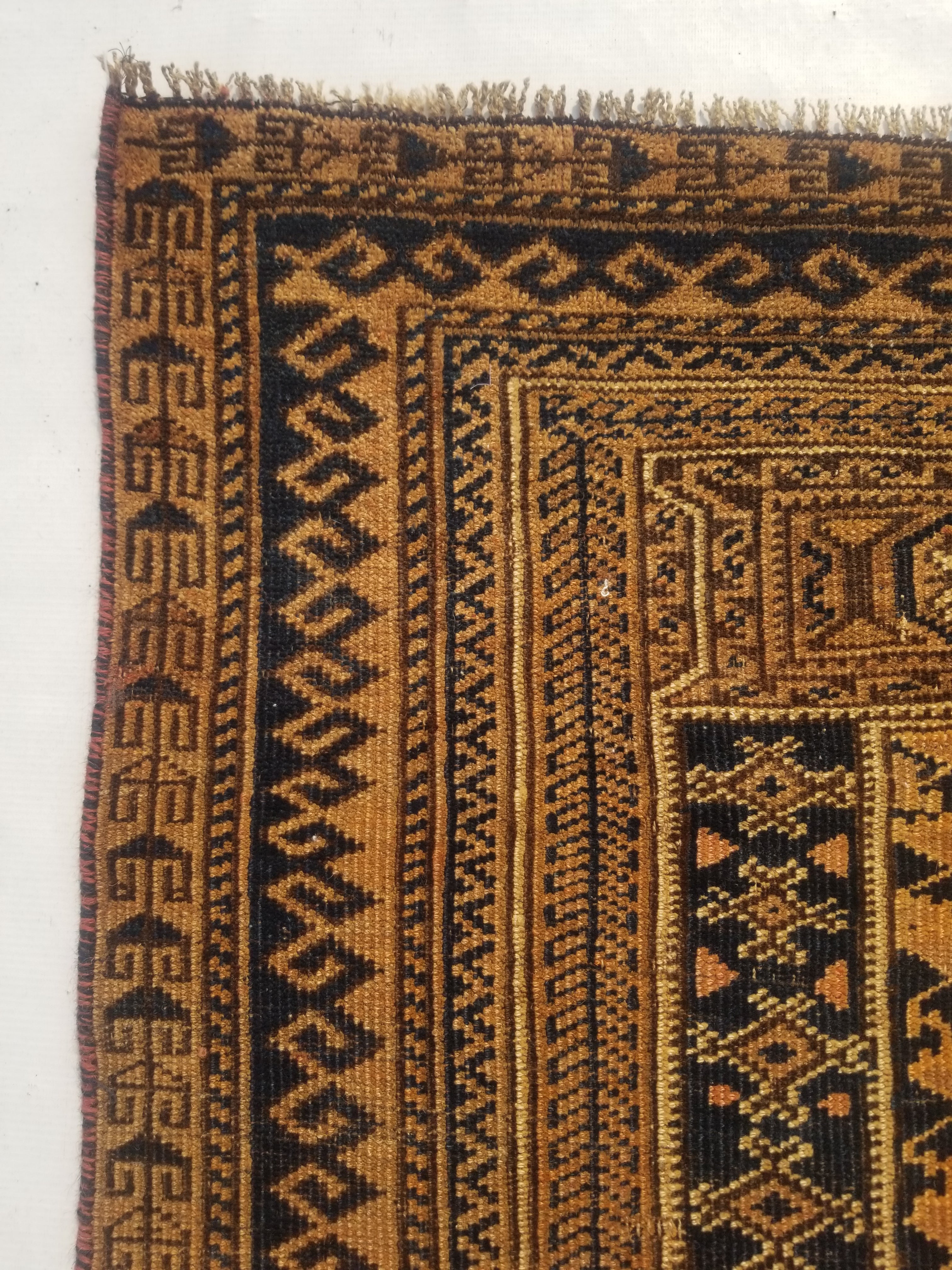 Antique Traditional Handmade Afghan Wool Multicolor Rug 130x91cm