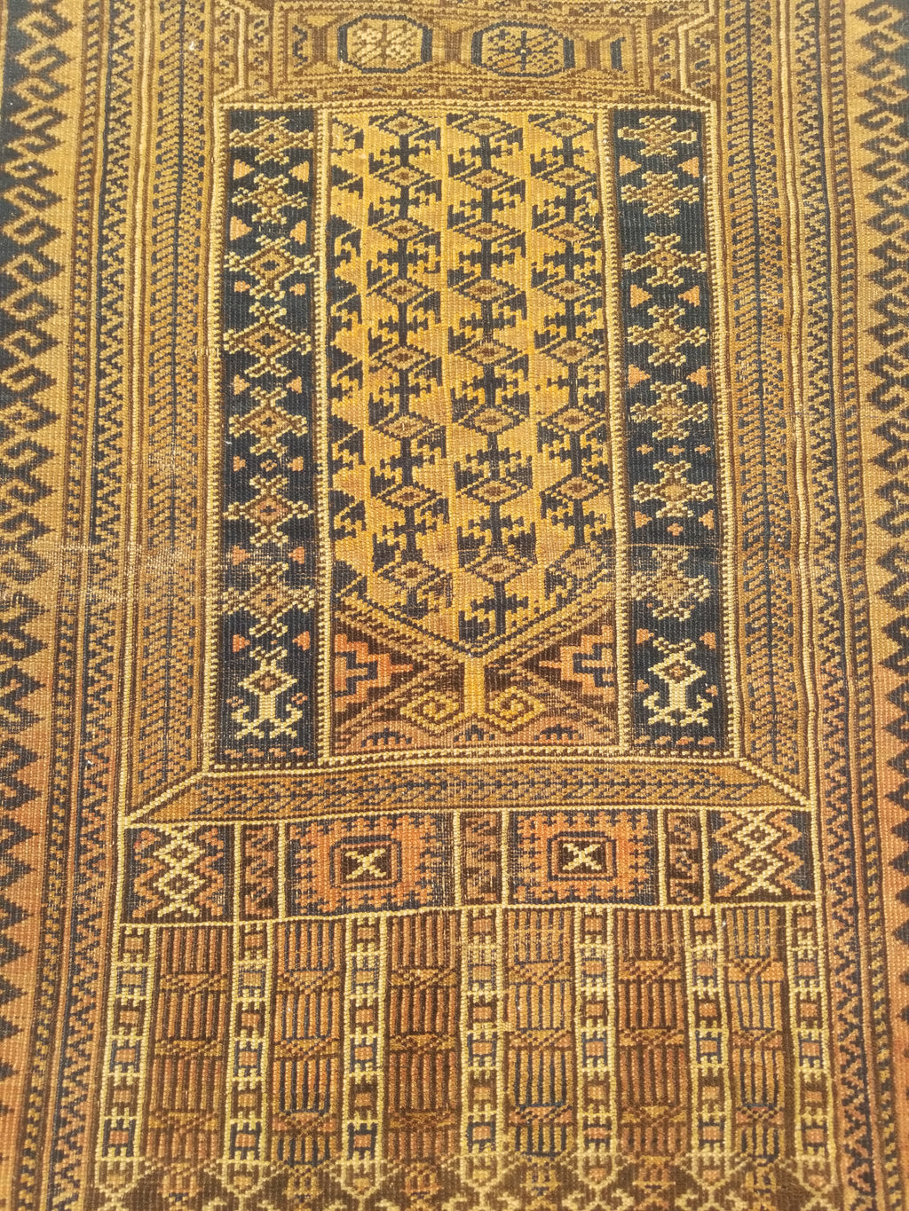 Antique Traditional Handmade Afghan Wool Multicolor Rug 130x91cm