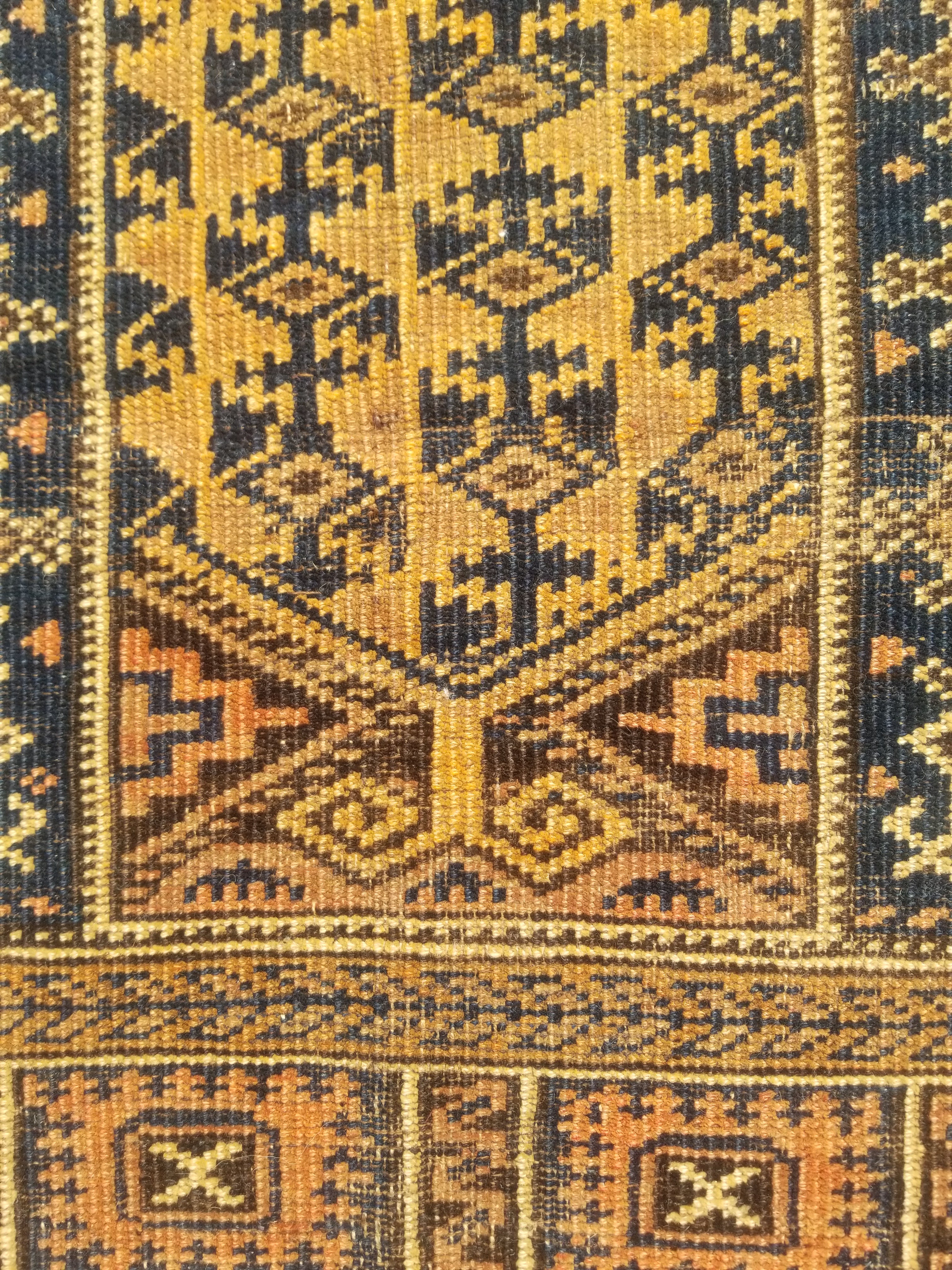 Antique Traditional Handmade Afghan Wool Multicolor Rug 130x91cm
