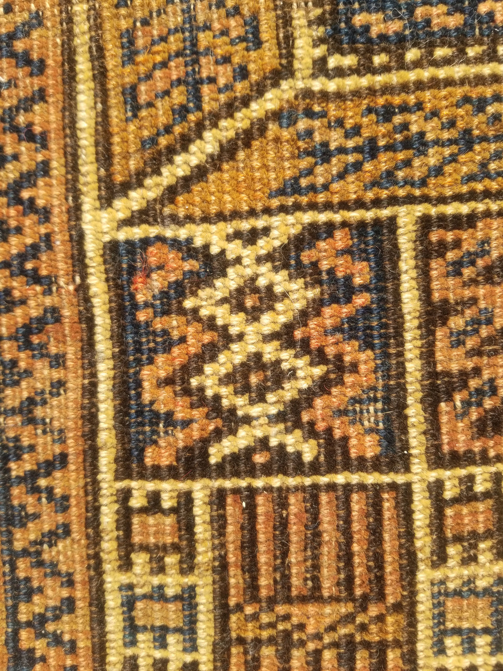 Antique Traditional Handmade Afghan Wool Multicolor Rug 130x91cm