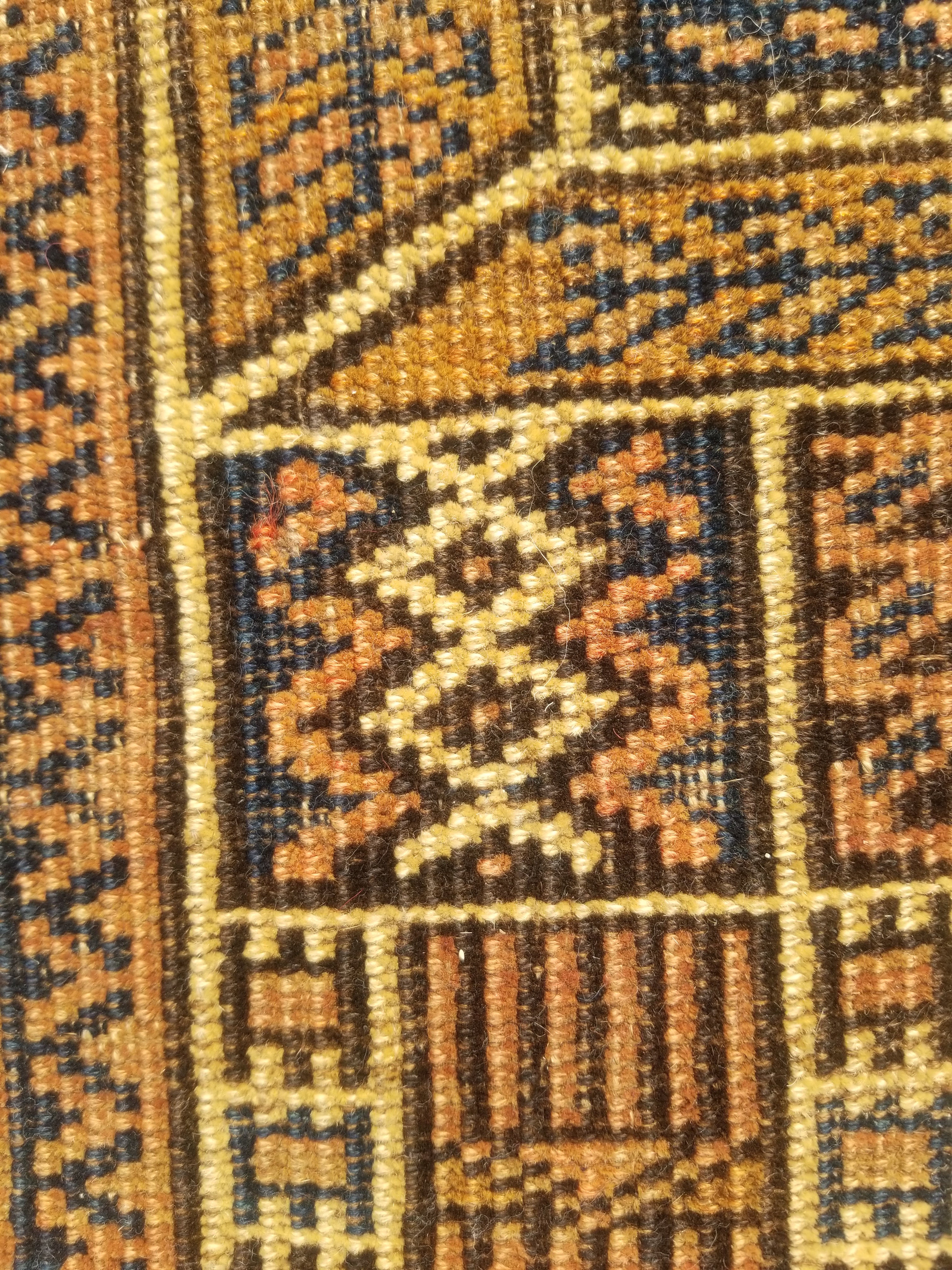 Antique Traditional Handmade Afghan Wool Multicolor Rug 130x91cm