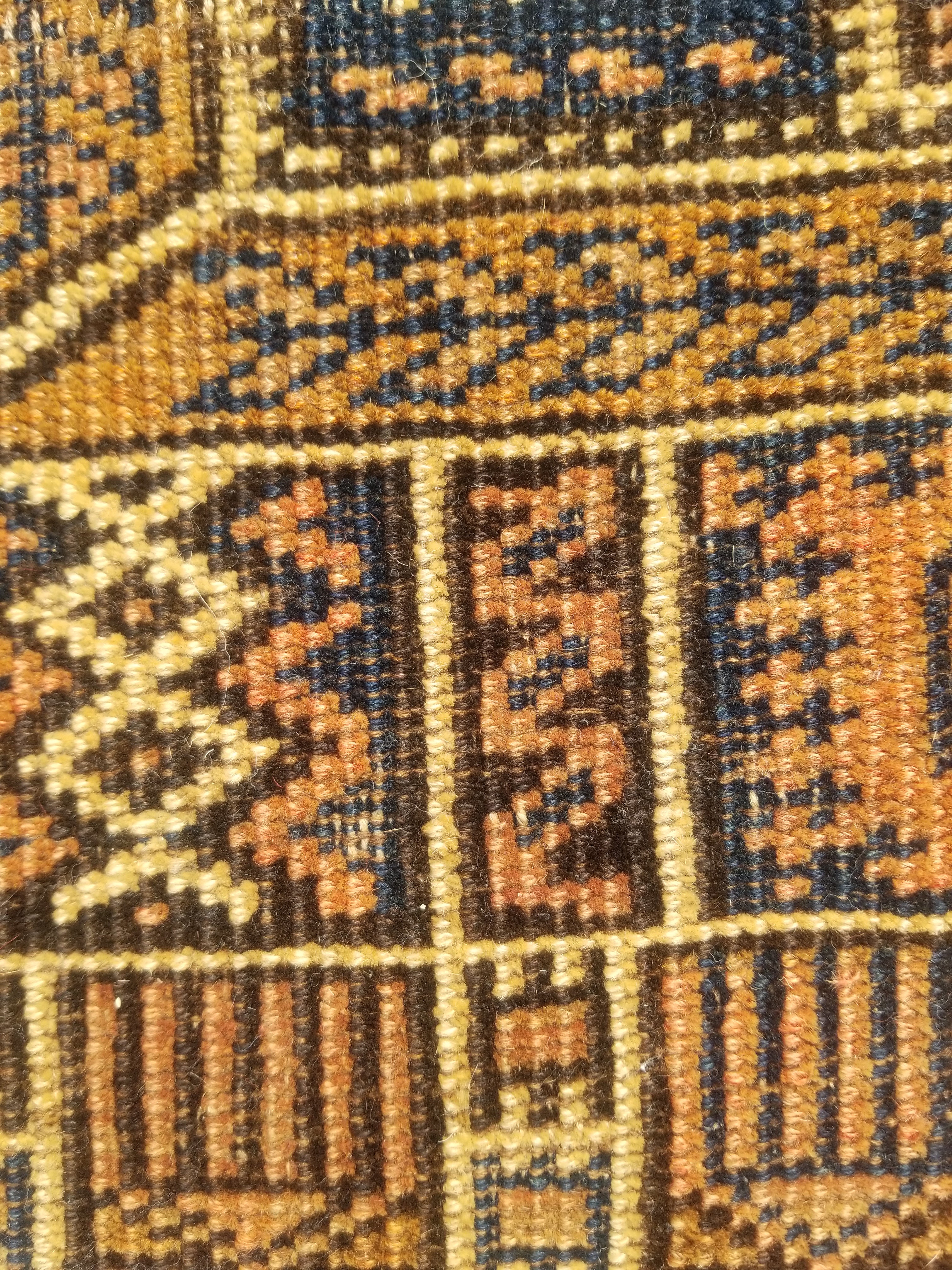 Antique Traditional Handmade Afghan Wool Multicolor Rug 130x91cm