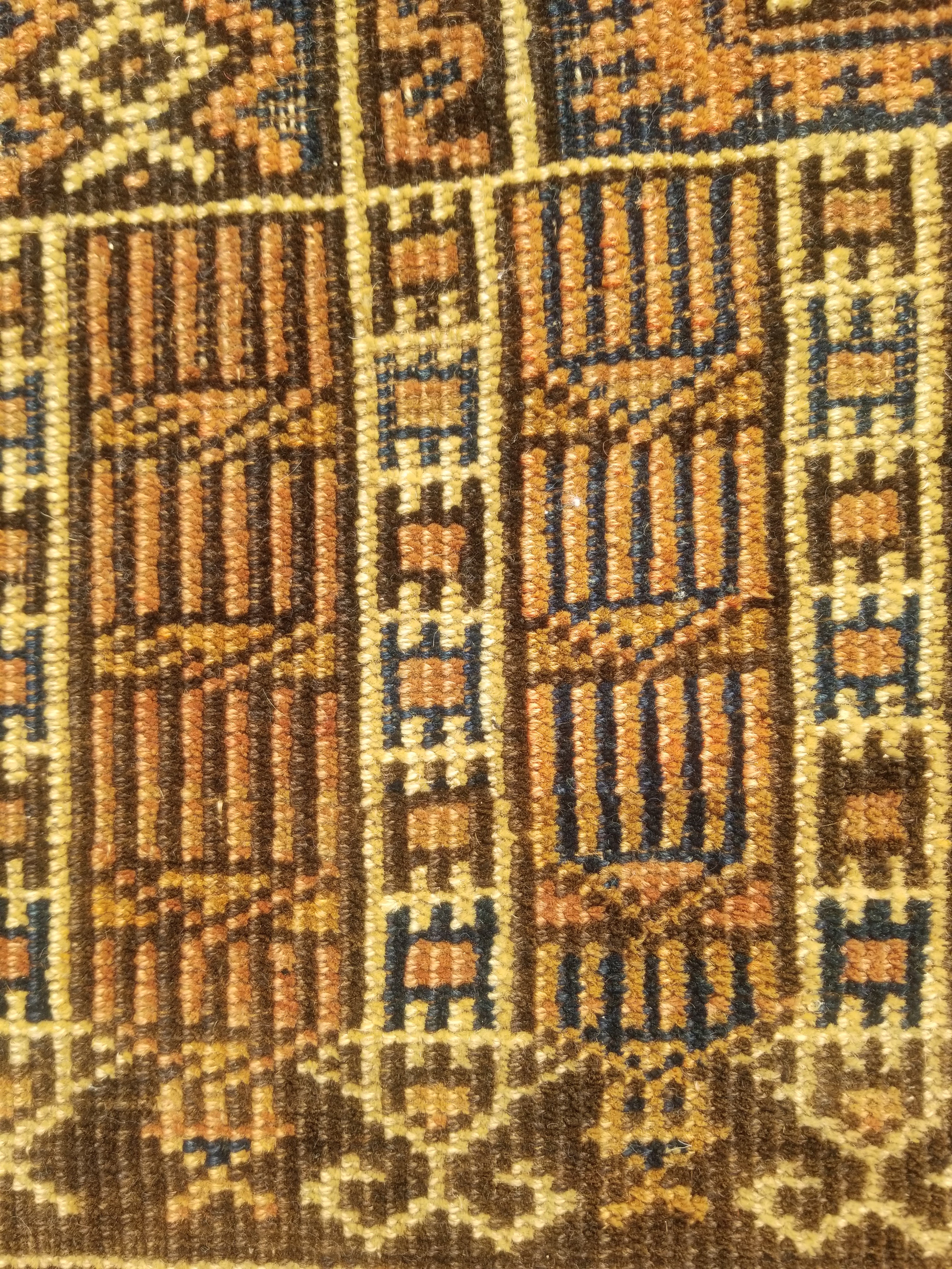 Antique Traditional Handmade Afghan Wool Multicolor Rug 130x91cm